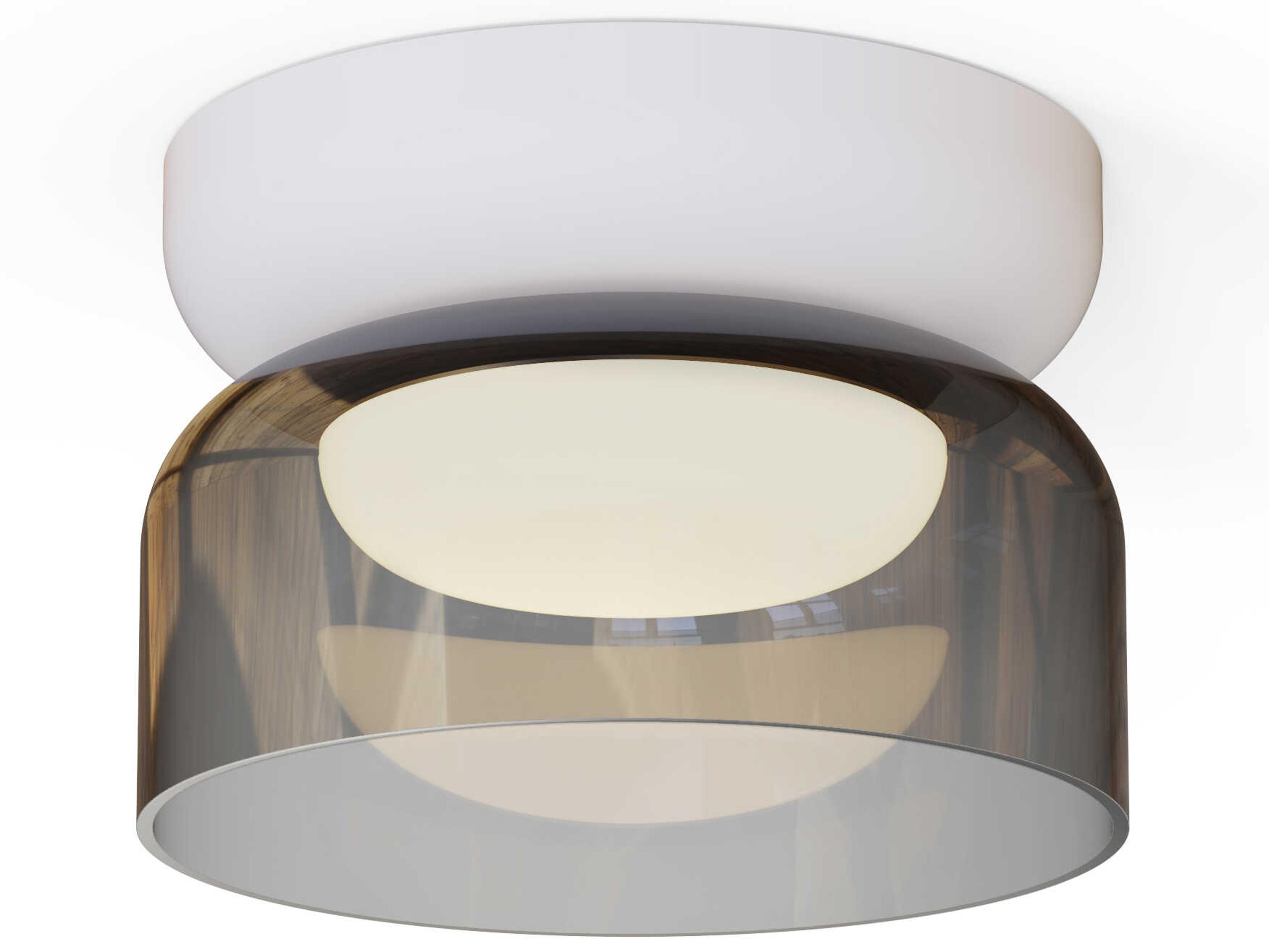 Pablo Totem Mini 1-Light Smoke Gray Dome Flush Mount