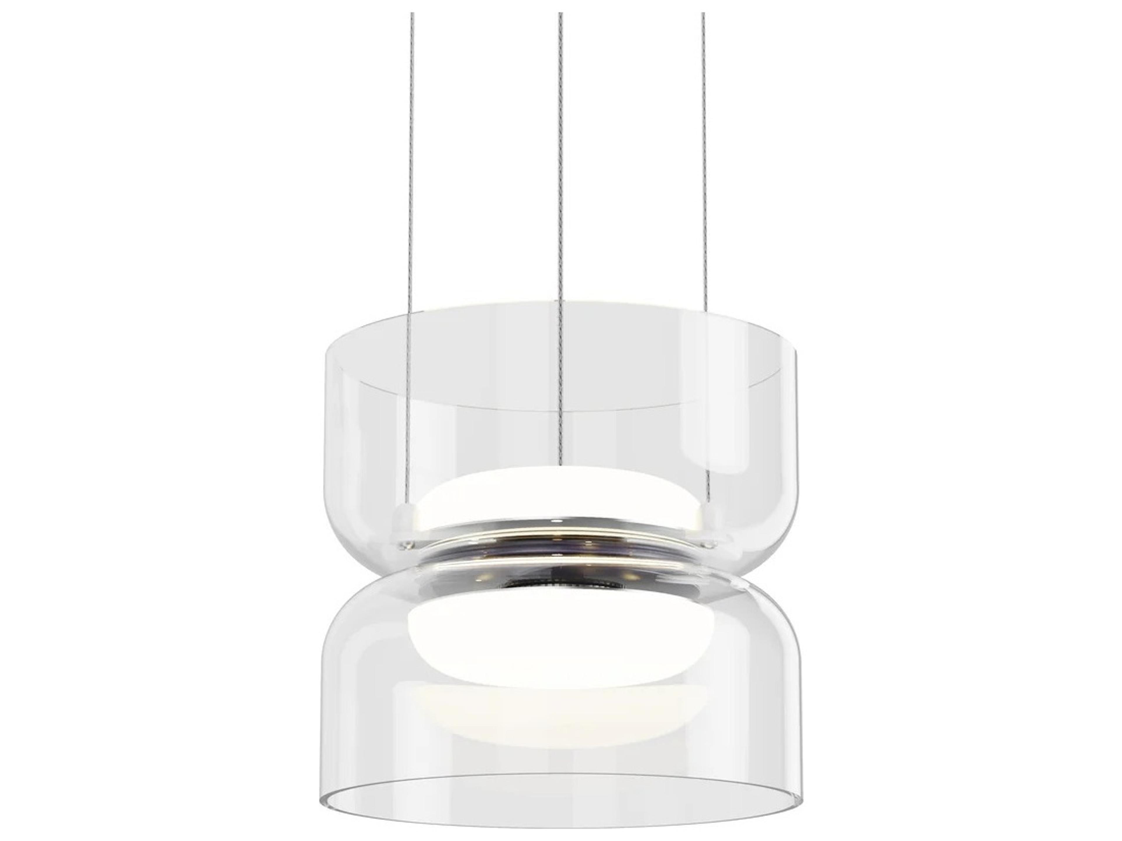 Pablo Totem Mini 2-Light Clear Geometric Pendant