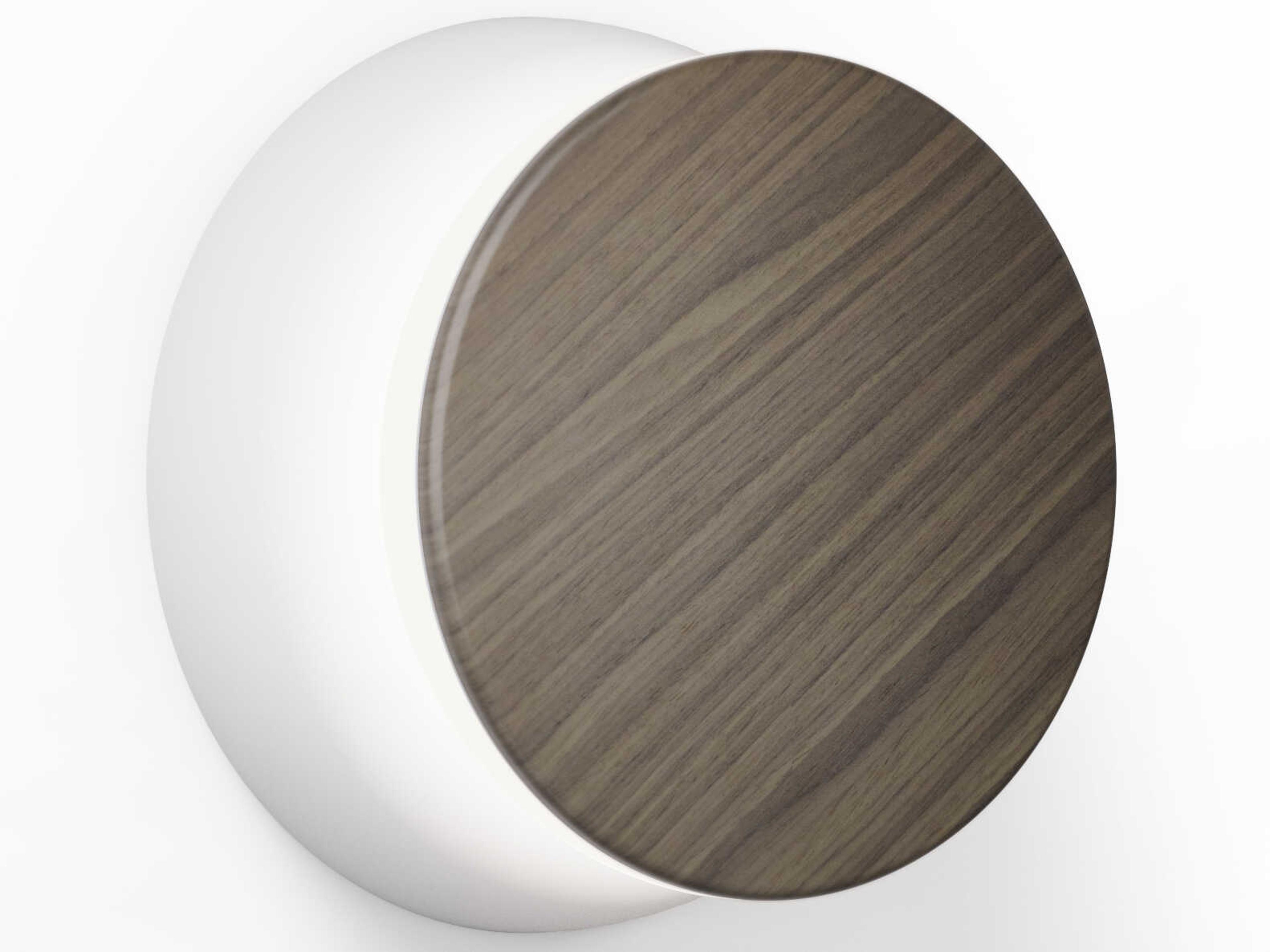 Pablo Totem Puck 1-Light White Walnut Wall Sconce