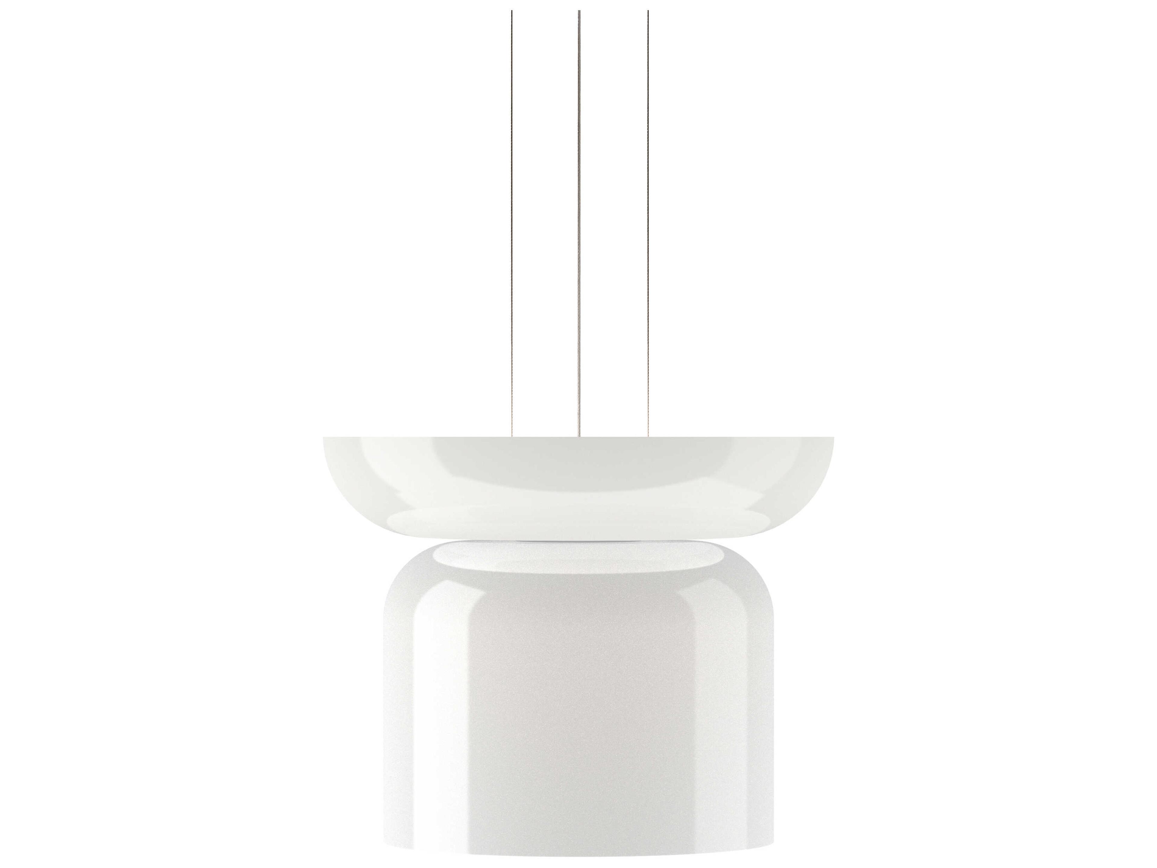 Totem Up and Down 2-Light Opal White Geometric Pendant