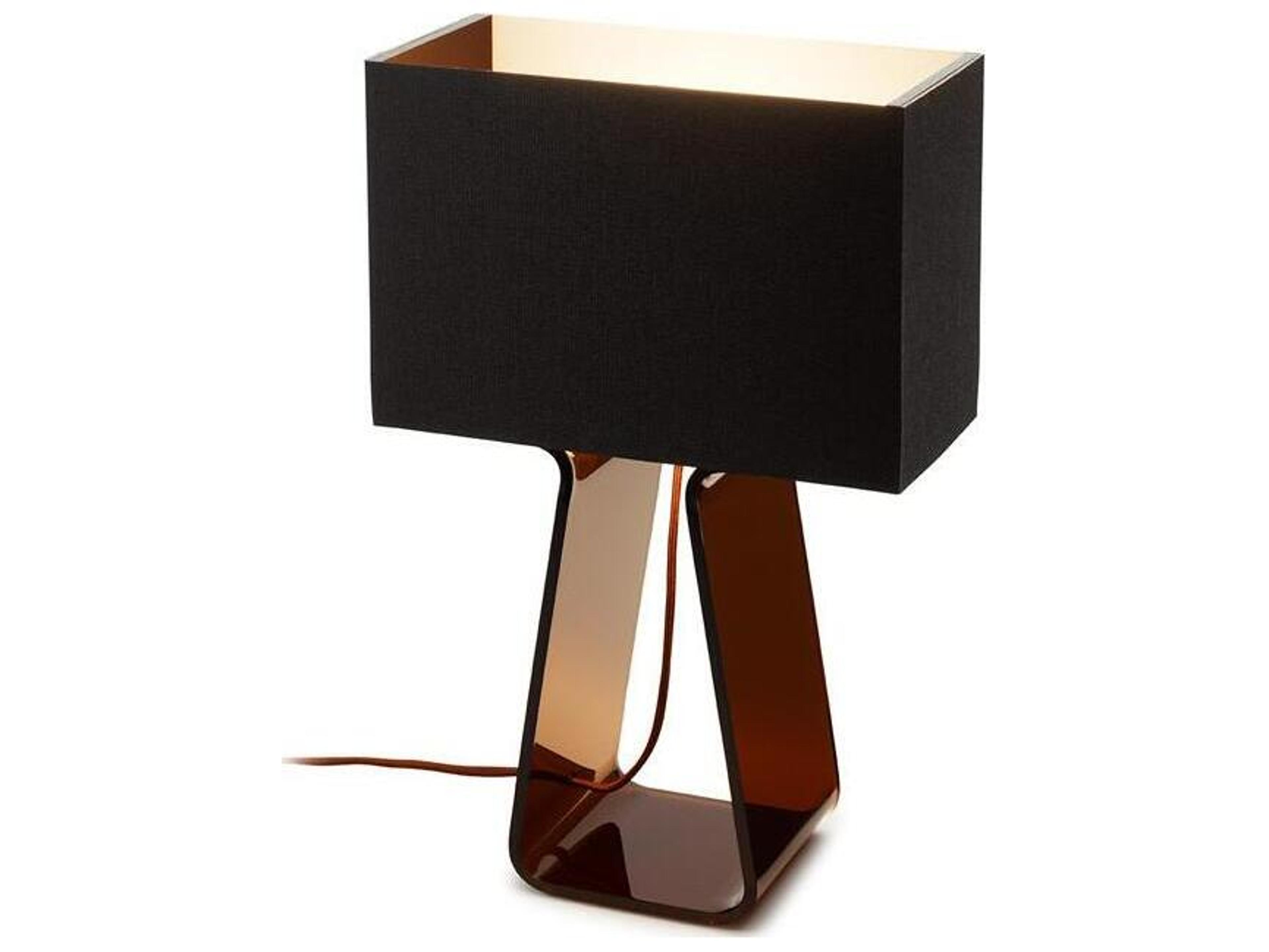 Tube Top Charcoal Acrylic Brown Table Lamp