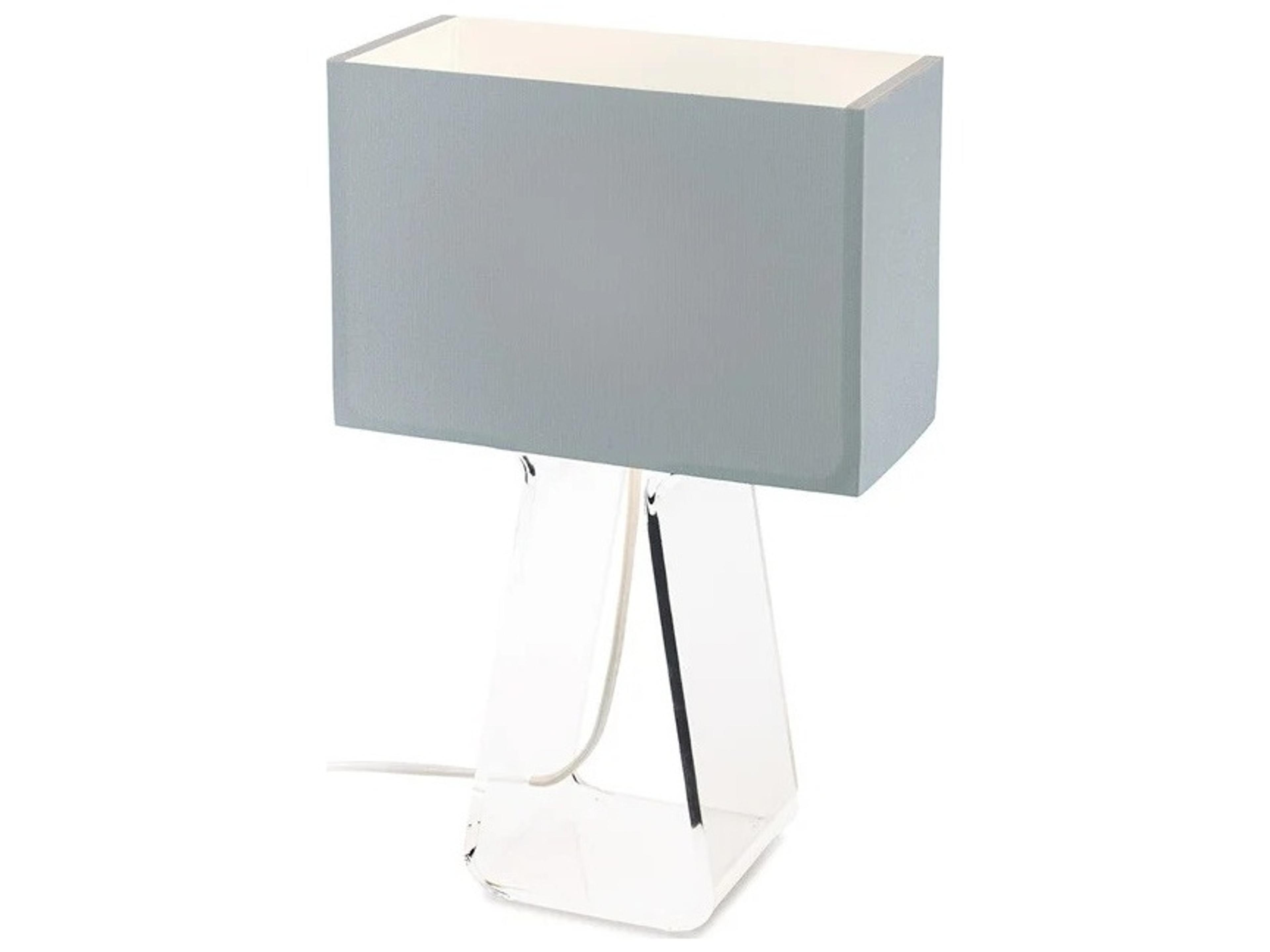 Pablo Tube Top Silver Clear Acrylic Table Lamp