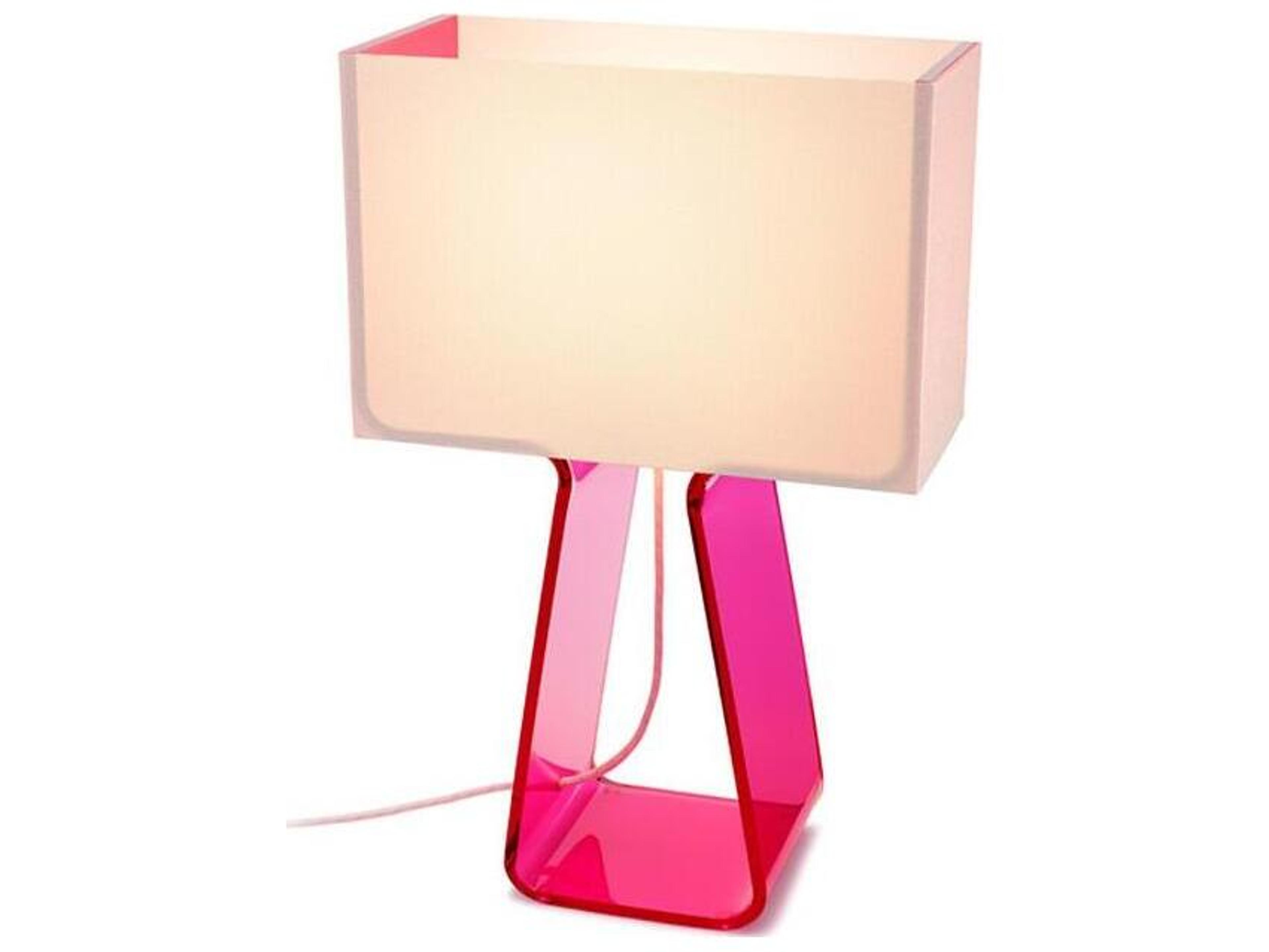 Pablo Tube Top Hot Pink Acrylic Table Lamp
