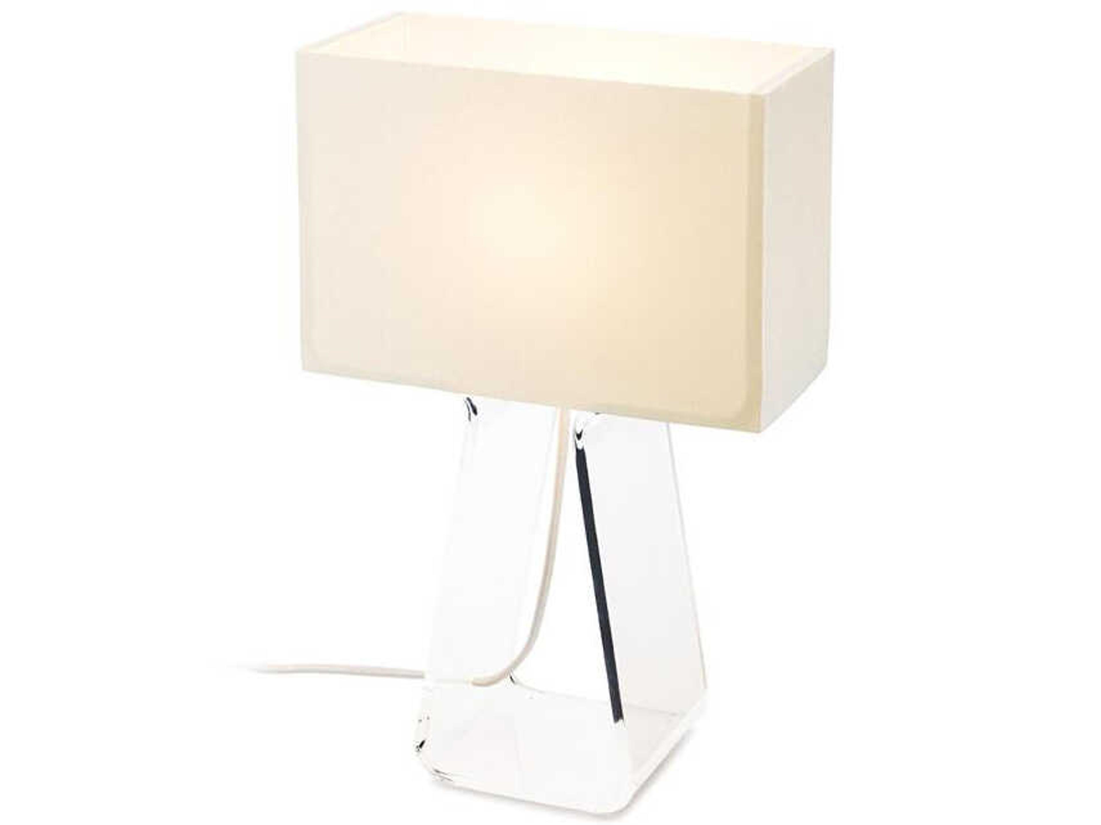 Pablo Tube Top White Clear Acrylic Table Lamp
