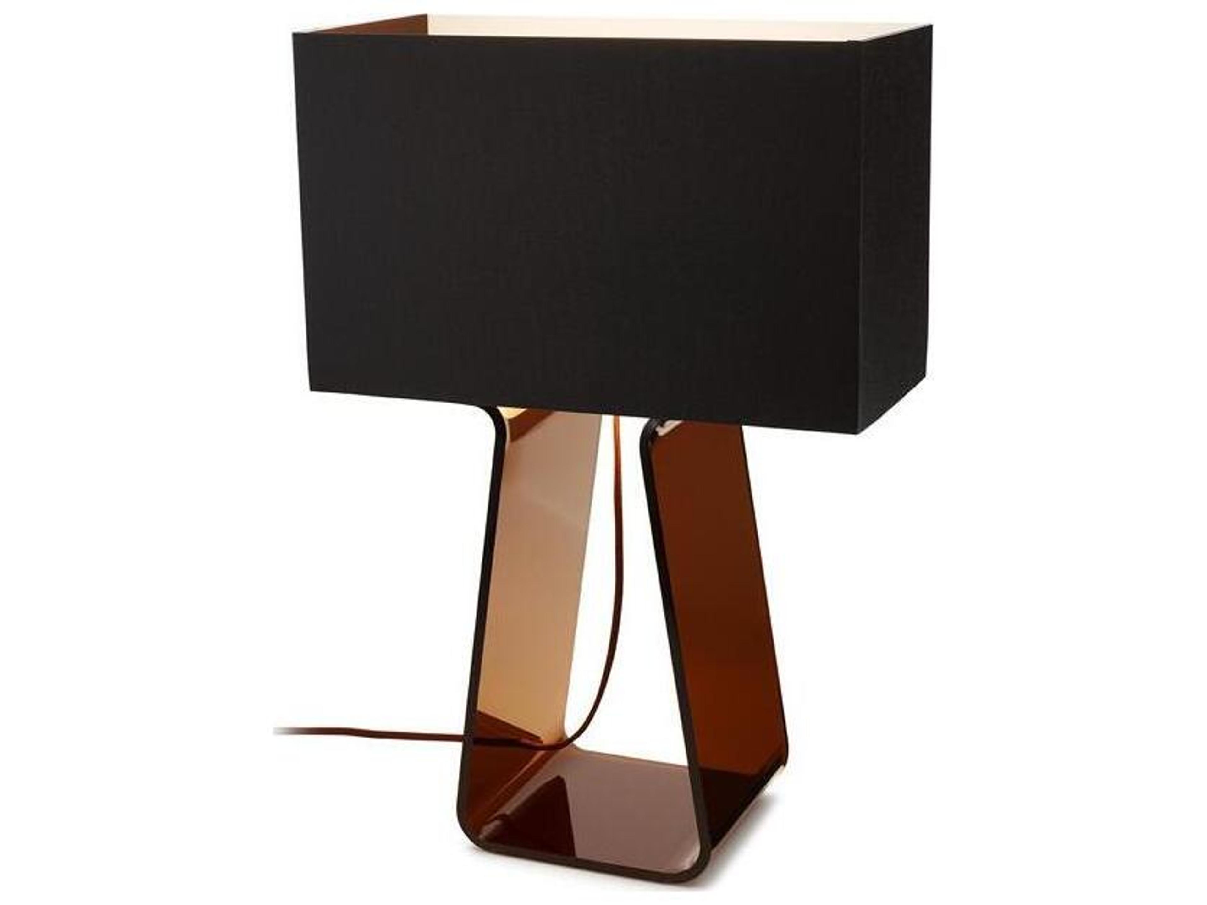 Pablo Tube Top Charcoal Acrylic Brown Table Lamp