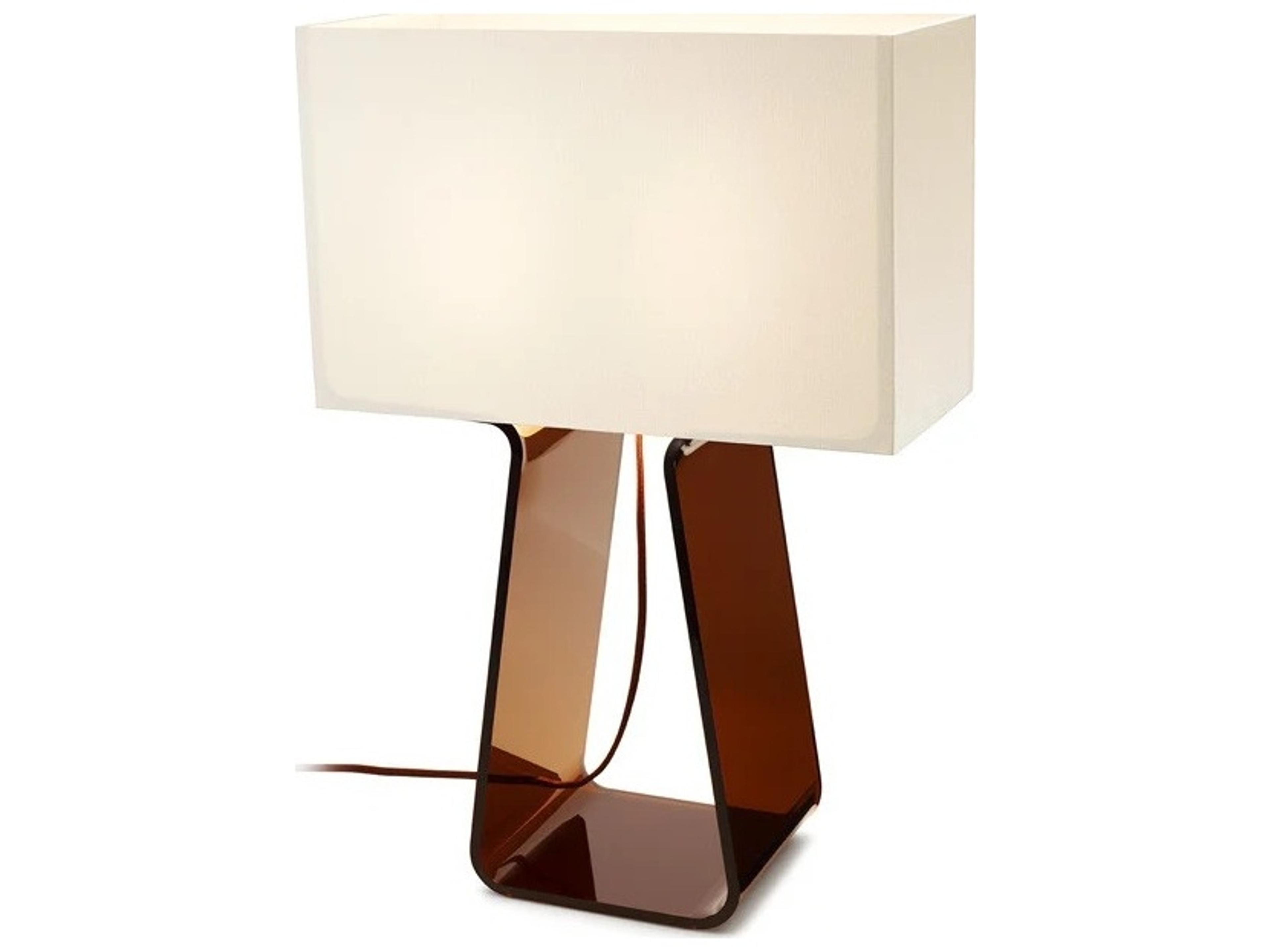Pablo Tube Top White Charcoal Acrylic Brown Table Lamp
