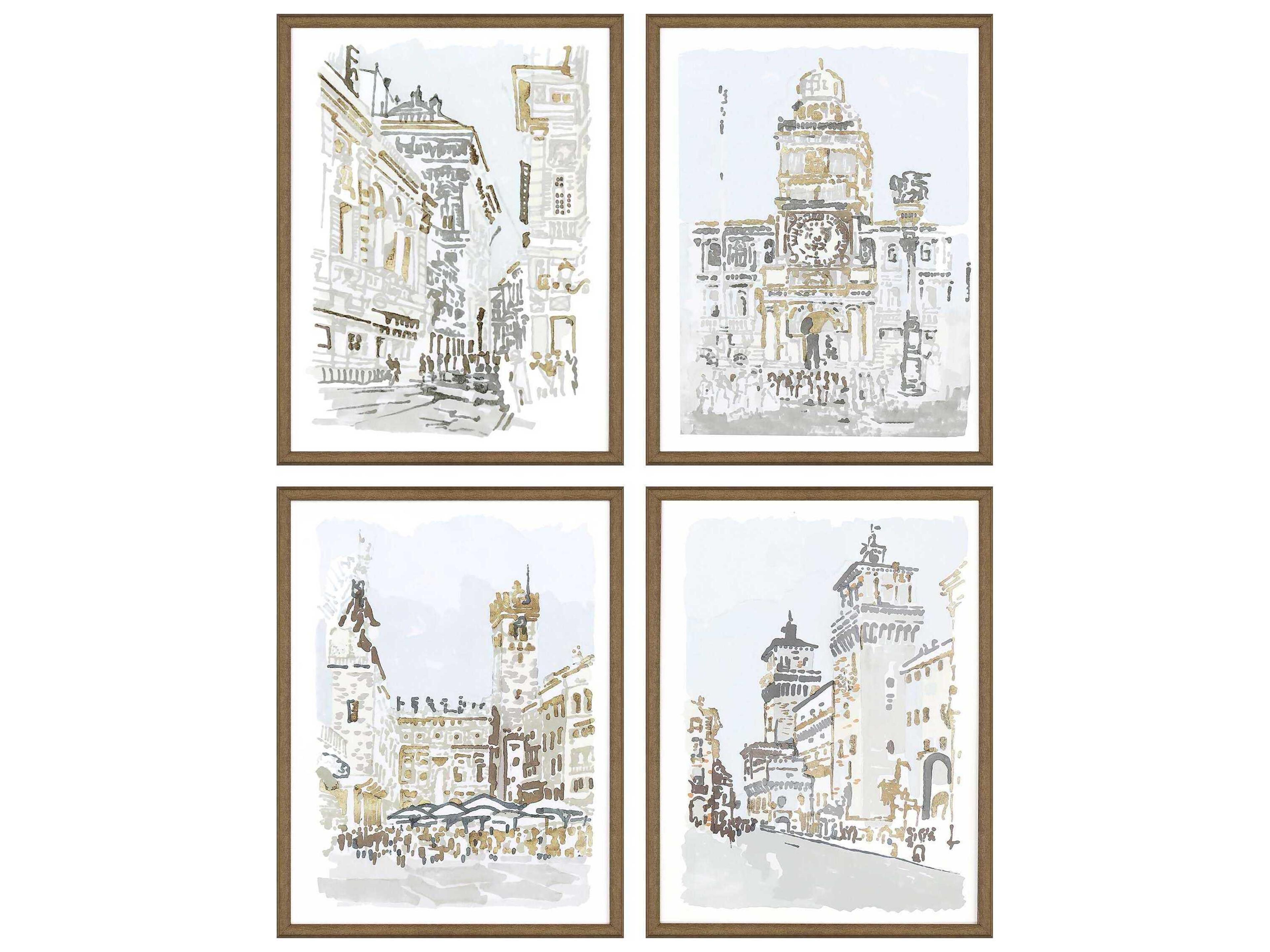 Paragon Scenic Street Scenes Wall Art Set of 4