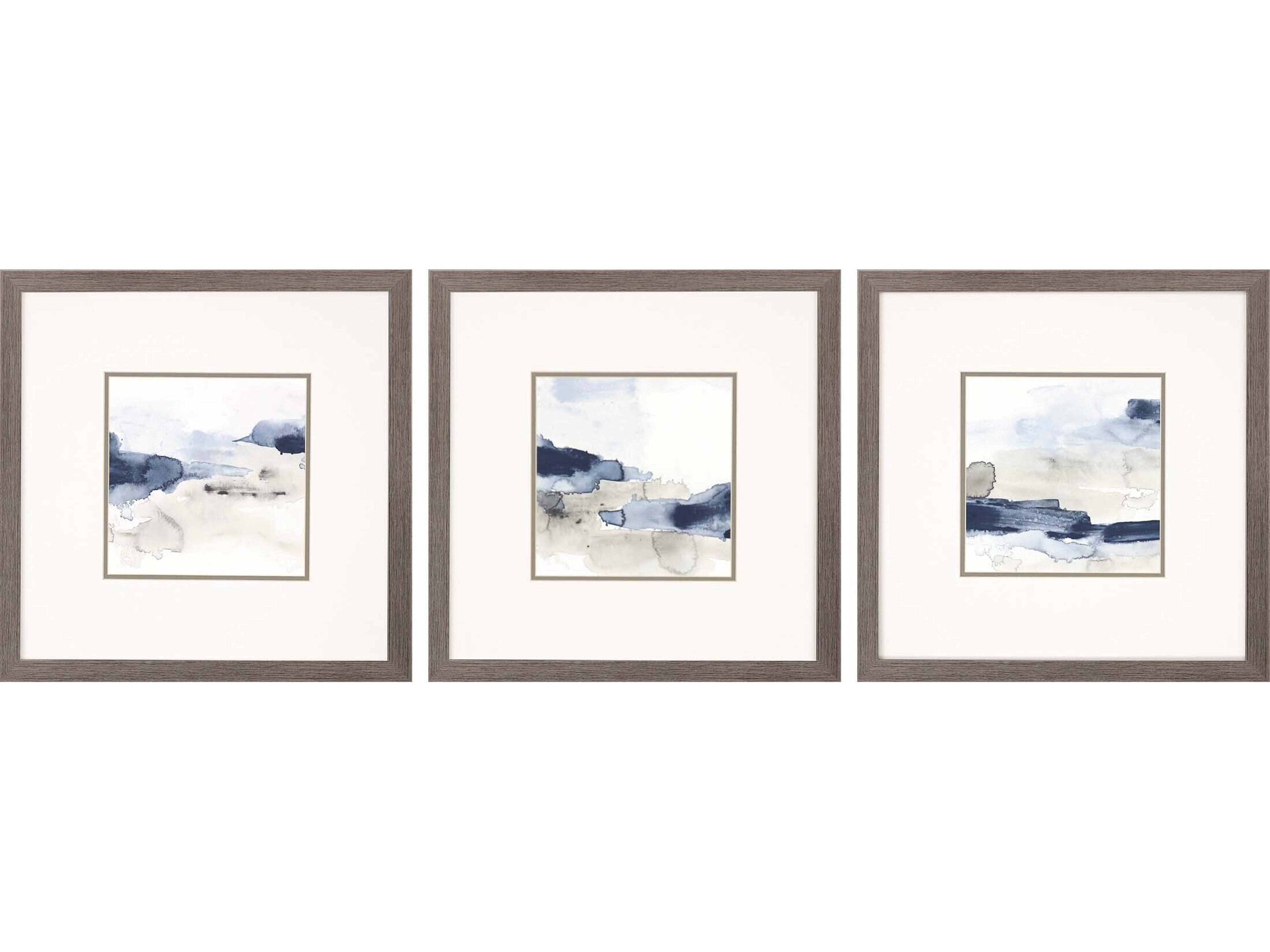 Paragon Abstract Shoreline Blues-III Wall Art Set of 3