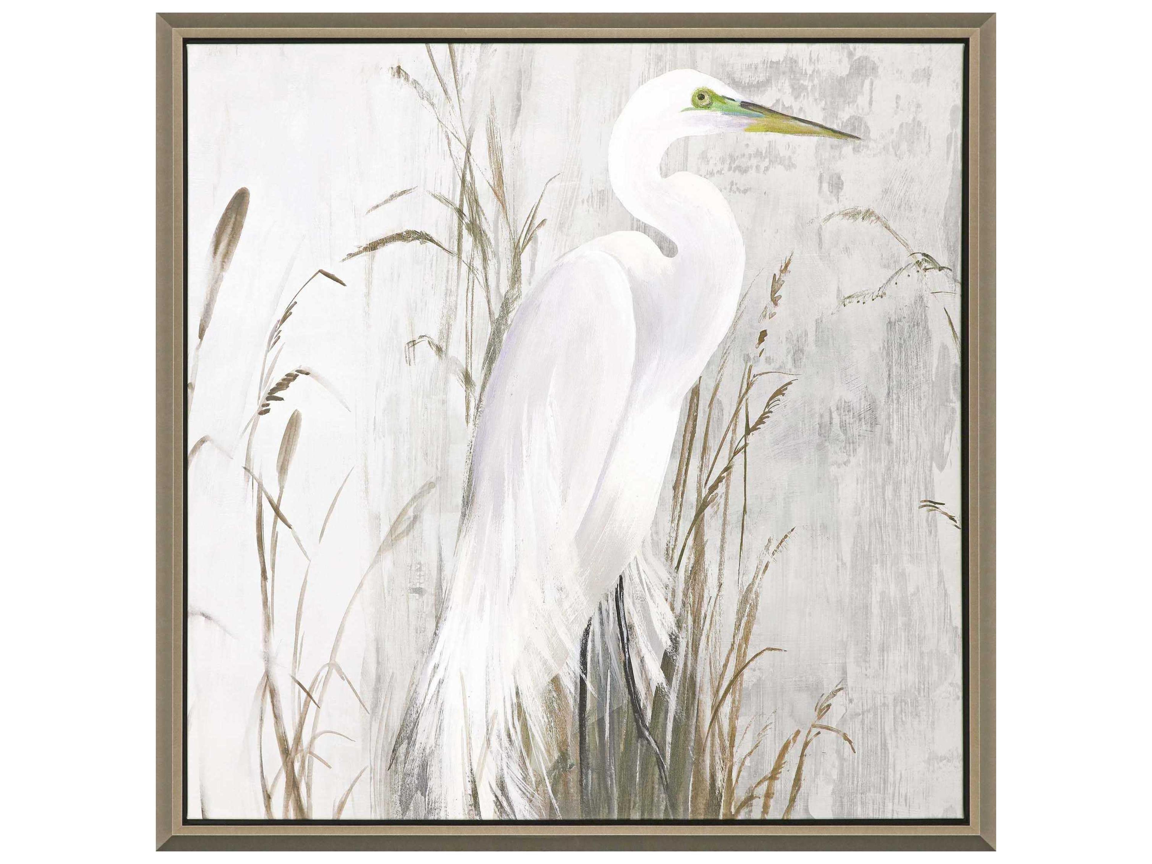 Paragon Heron in the Reeds Canvas Wall Art