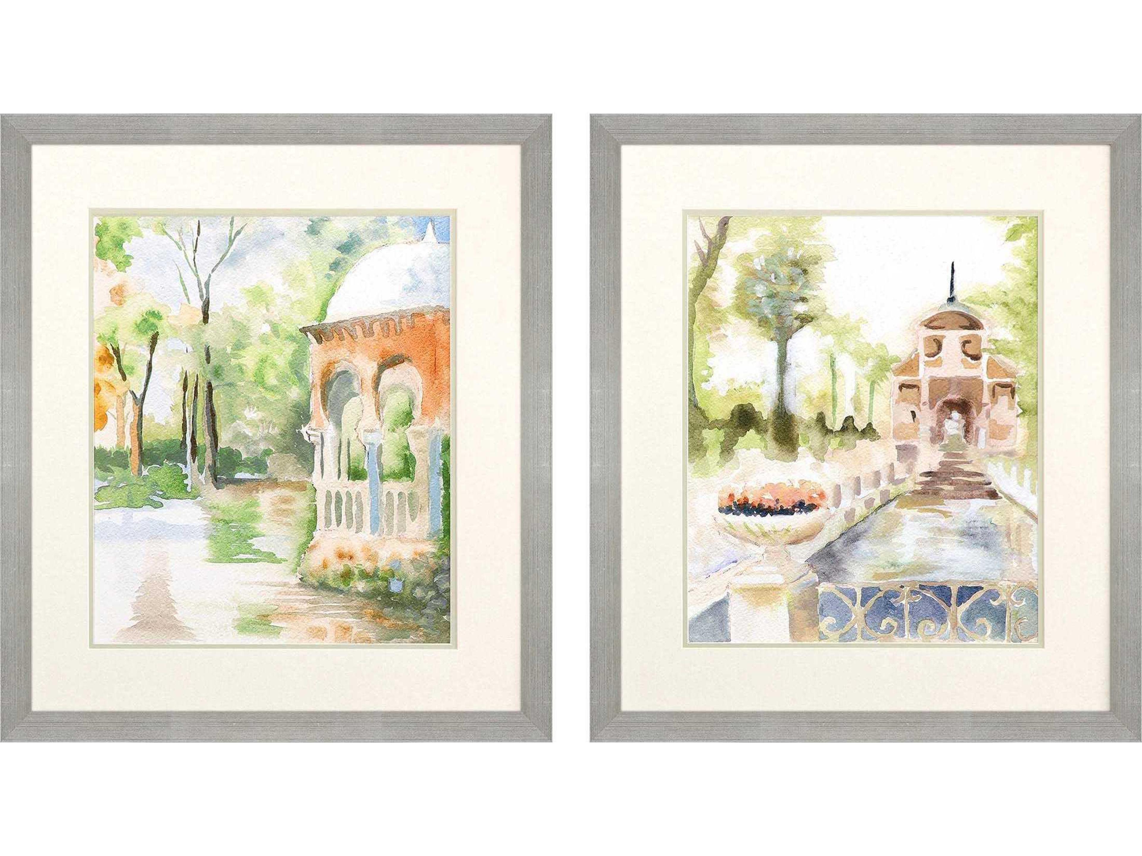 Paragon Peaceful Gardens Framed Prints Set of 2