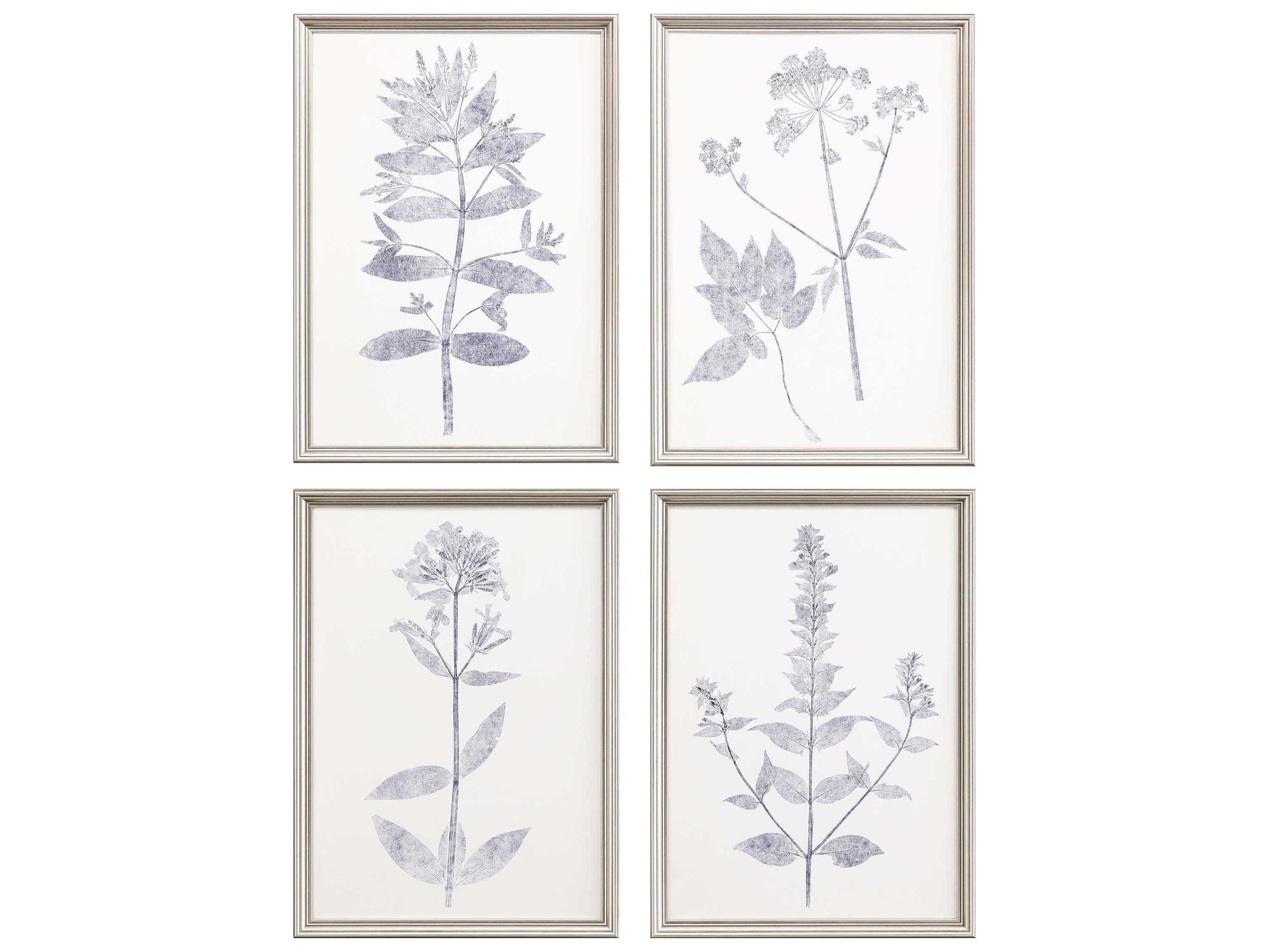 Paragon Navy Botanicals Framed Prints Set of 4