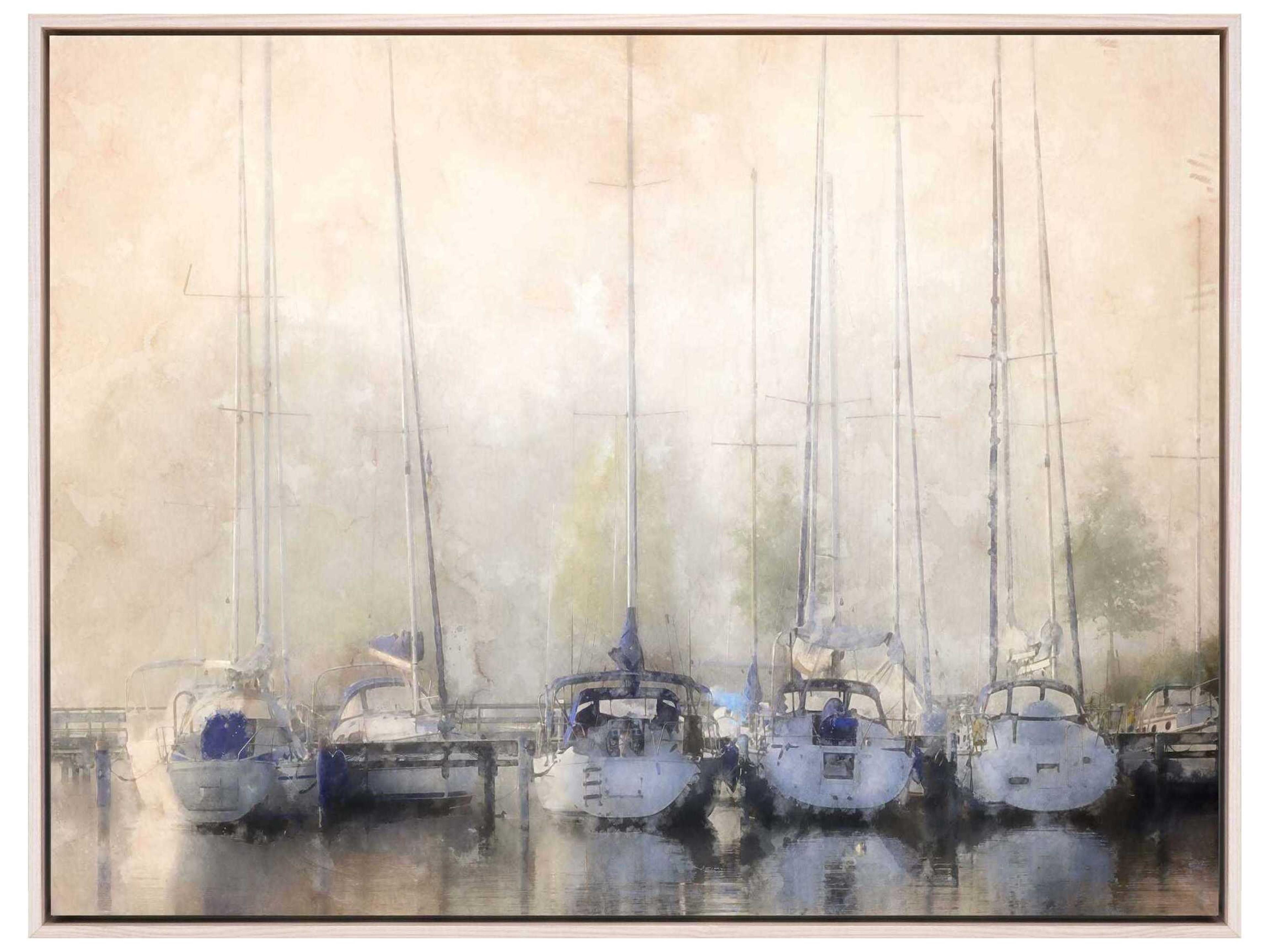 Paragon Waterside Sailboats in Fog Wall Art