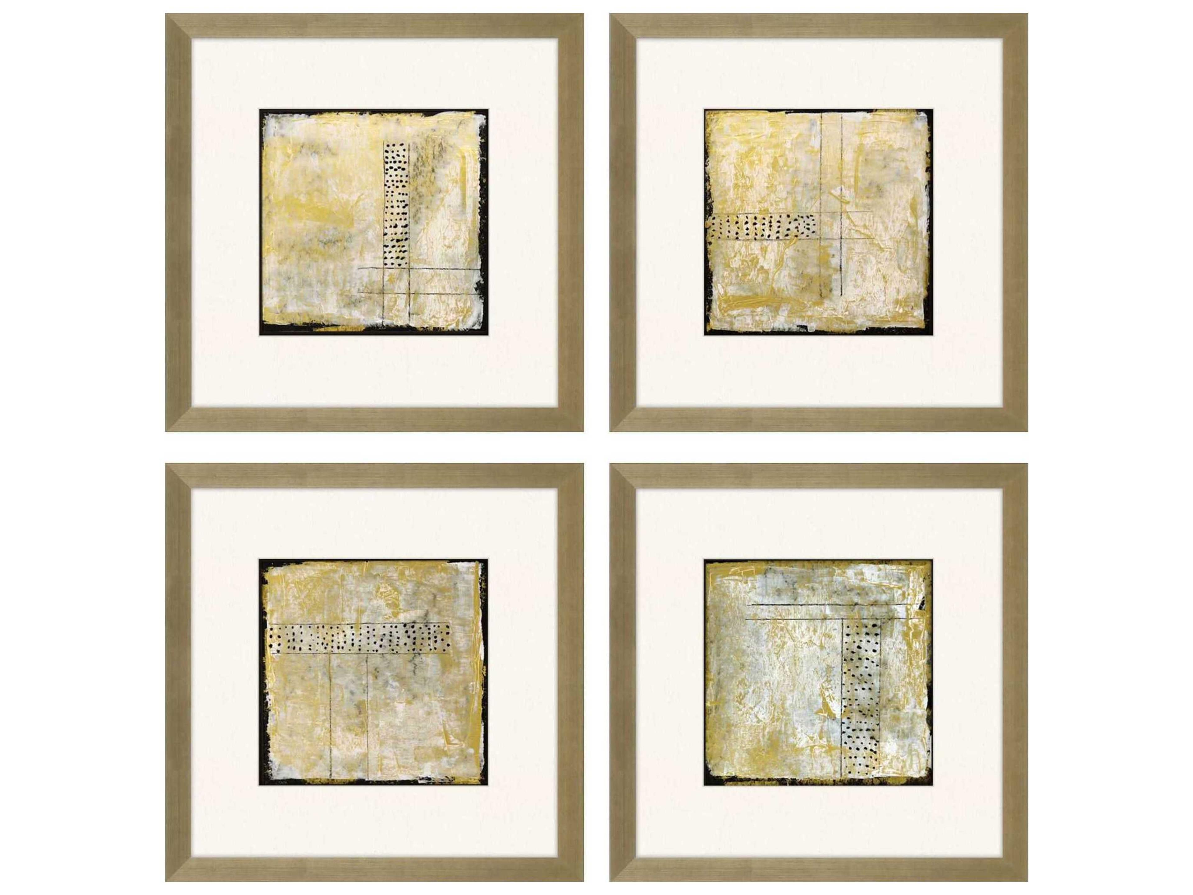 Paragon Abstract Golden Speck Wall Art Set of 4