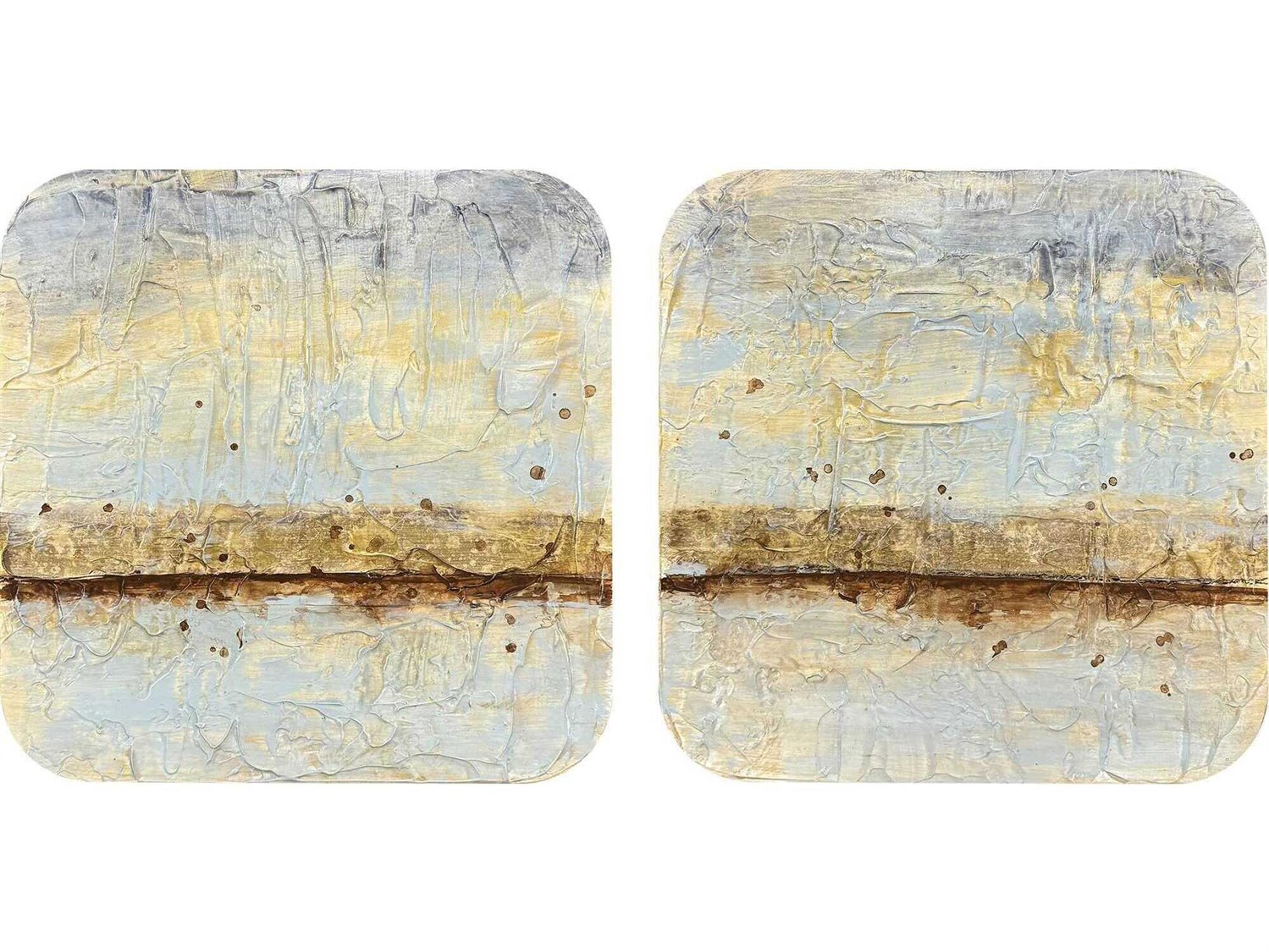 Paragon Landscapes Coastal Horizon-I Wood Wall Art Set of 2