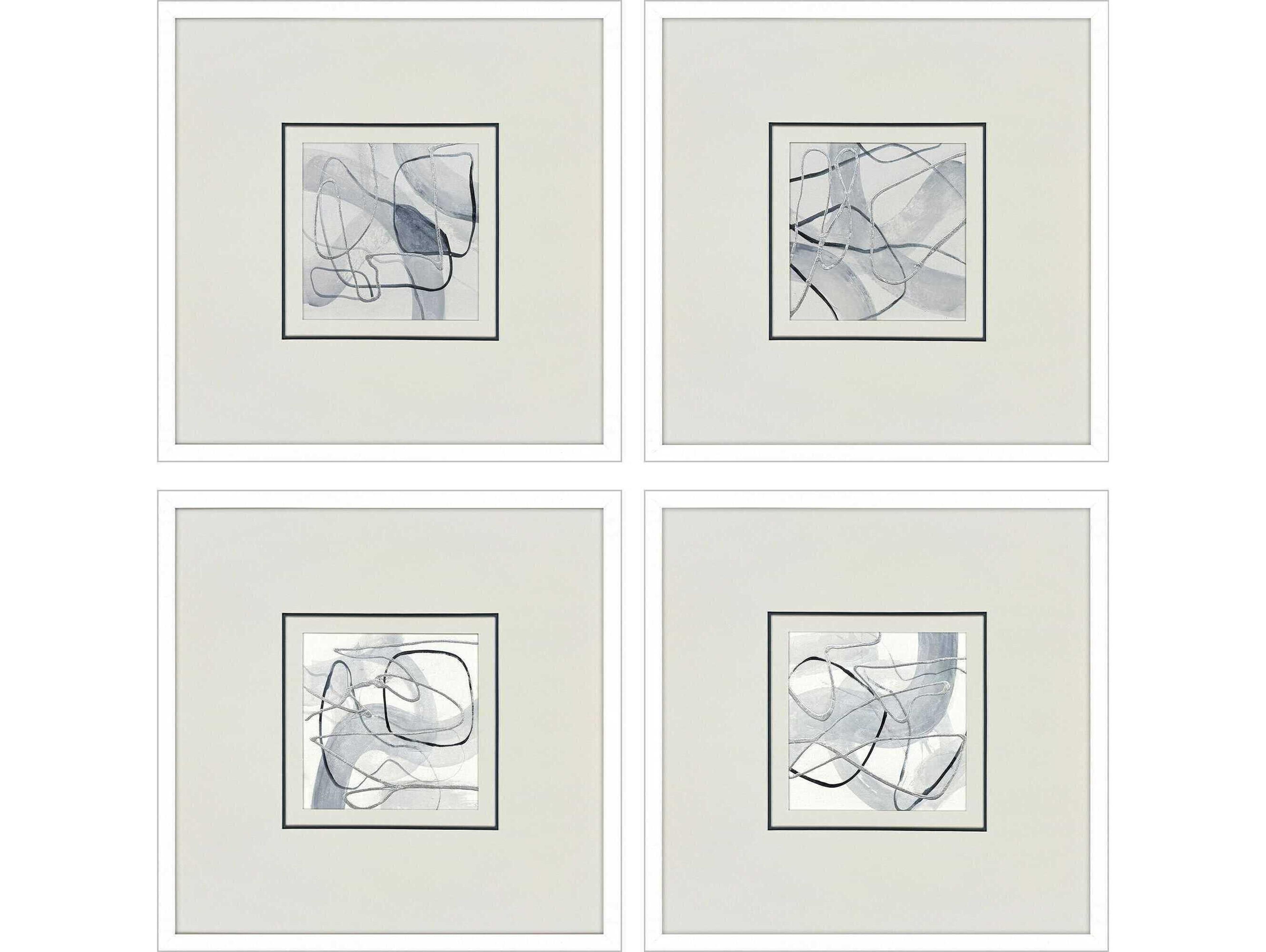 Paragon Abstract Pathways Wall Art Set of 4