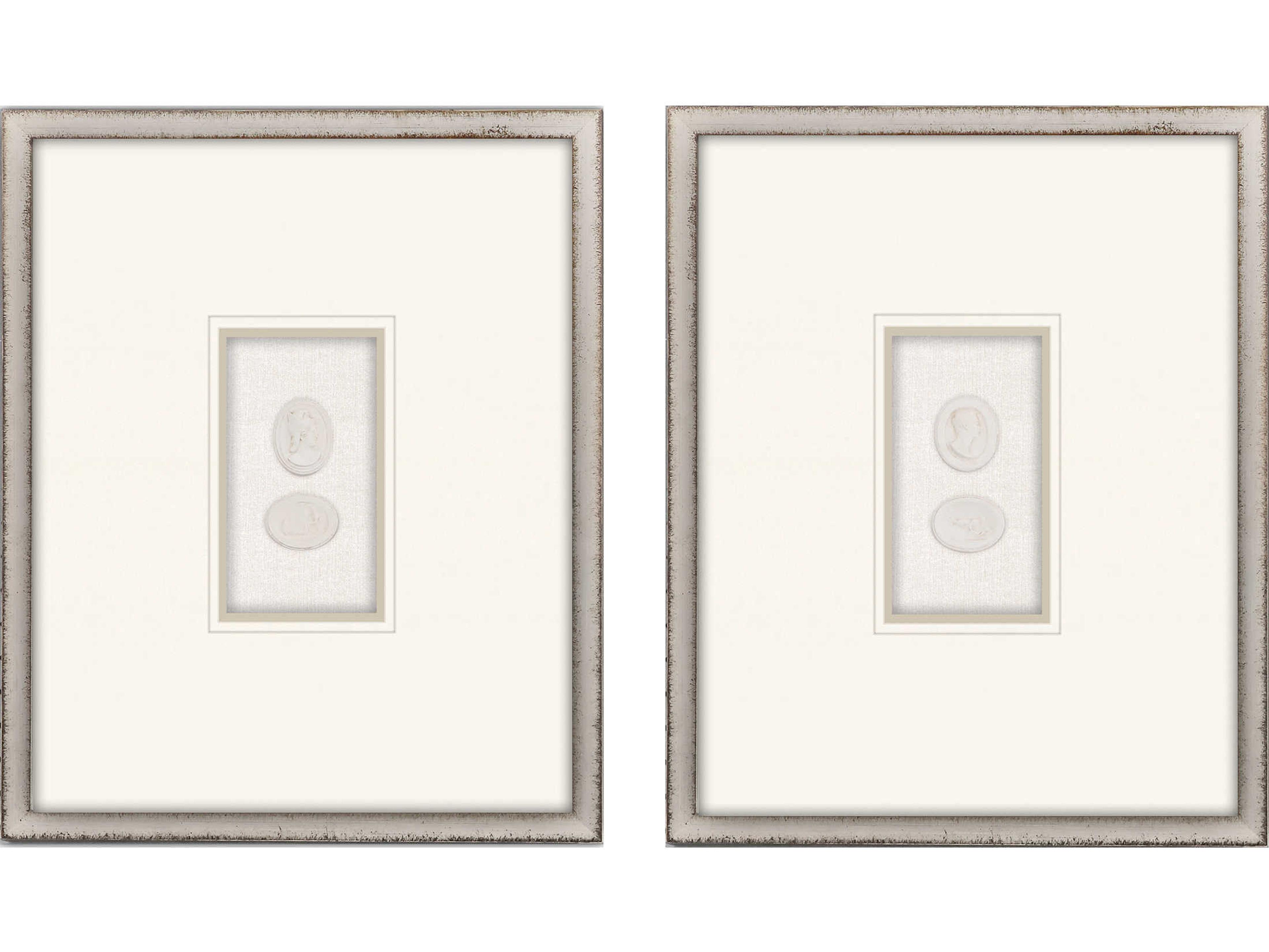 Paragon Figurative Blue Portrait Intaglio-II Wall Art Set of 2