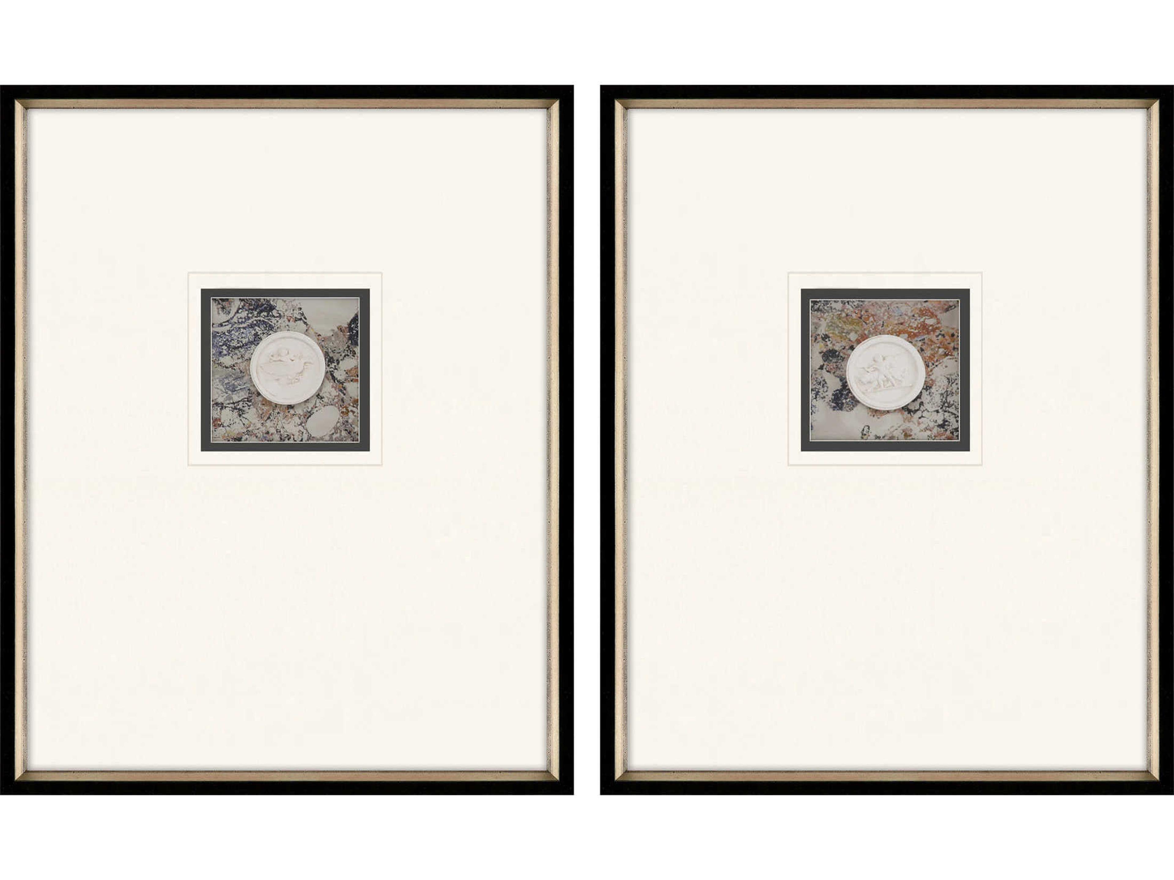 Paragon Figurative Blue Angelic Intaglio Wall Art Set of 2