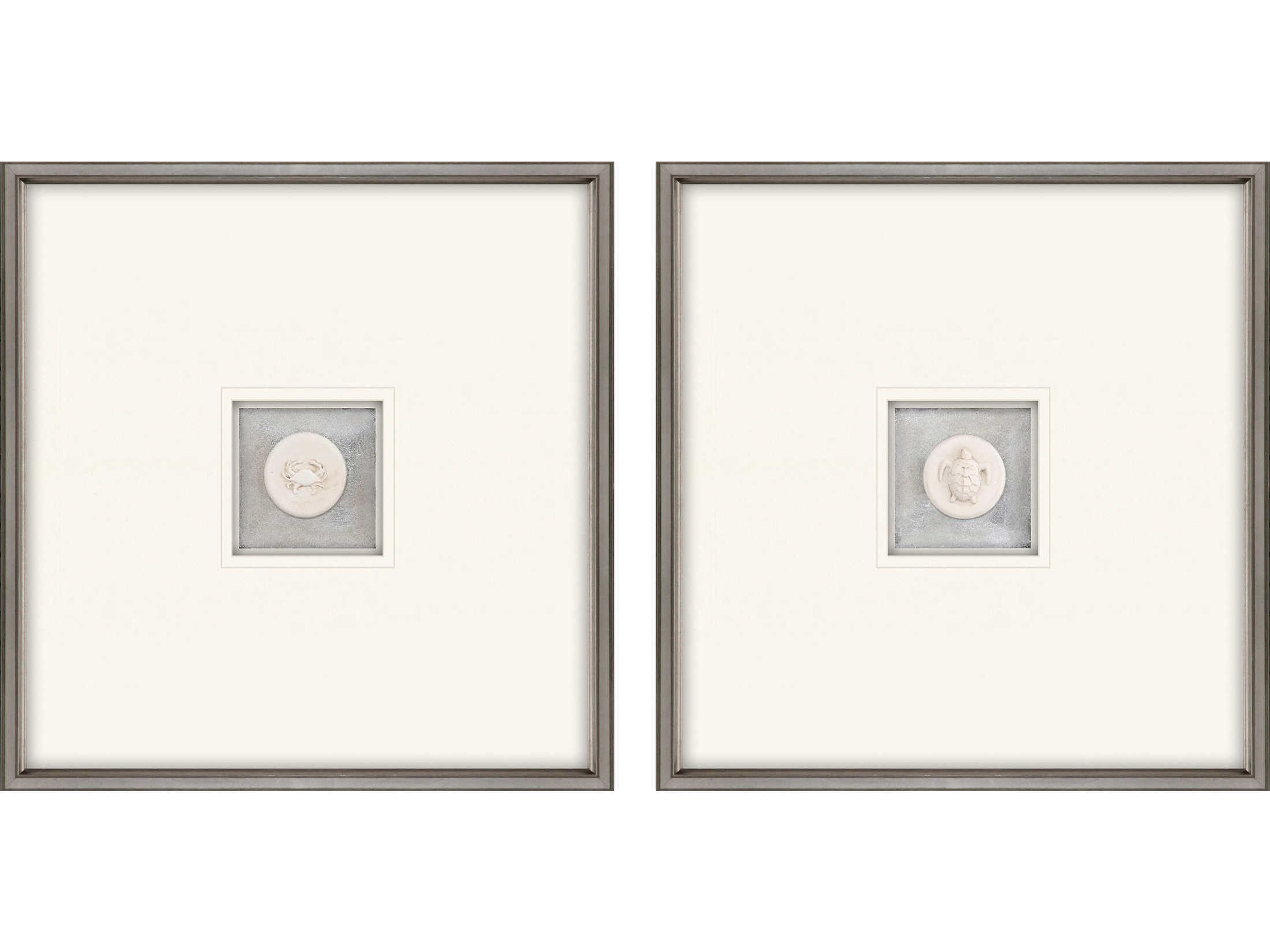 Paragon Animals Blue Coastal Intaglio-II Wall Art Set of 2