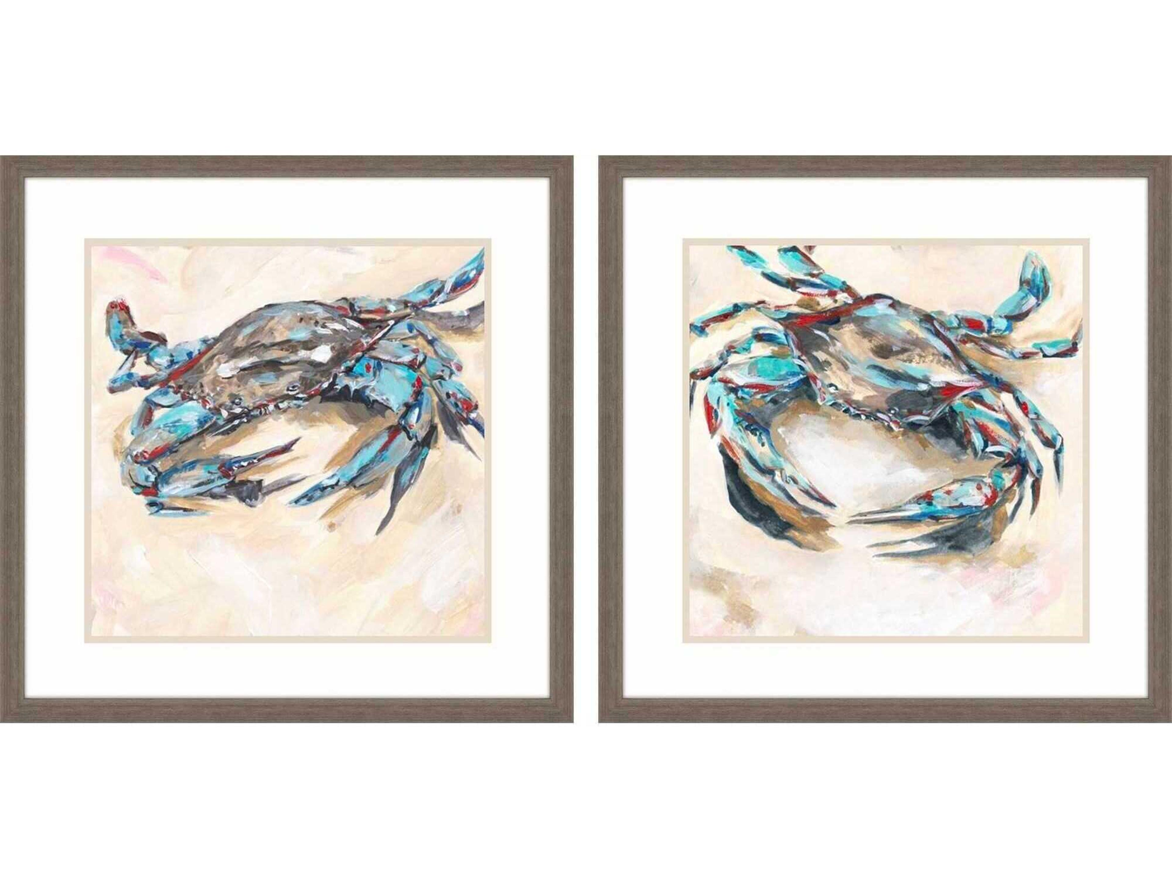 Paragon Blue and Red Crab Wall Art Set of 2