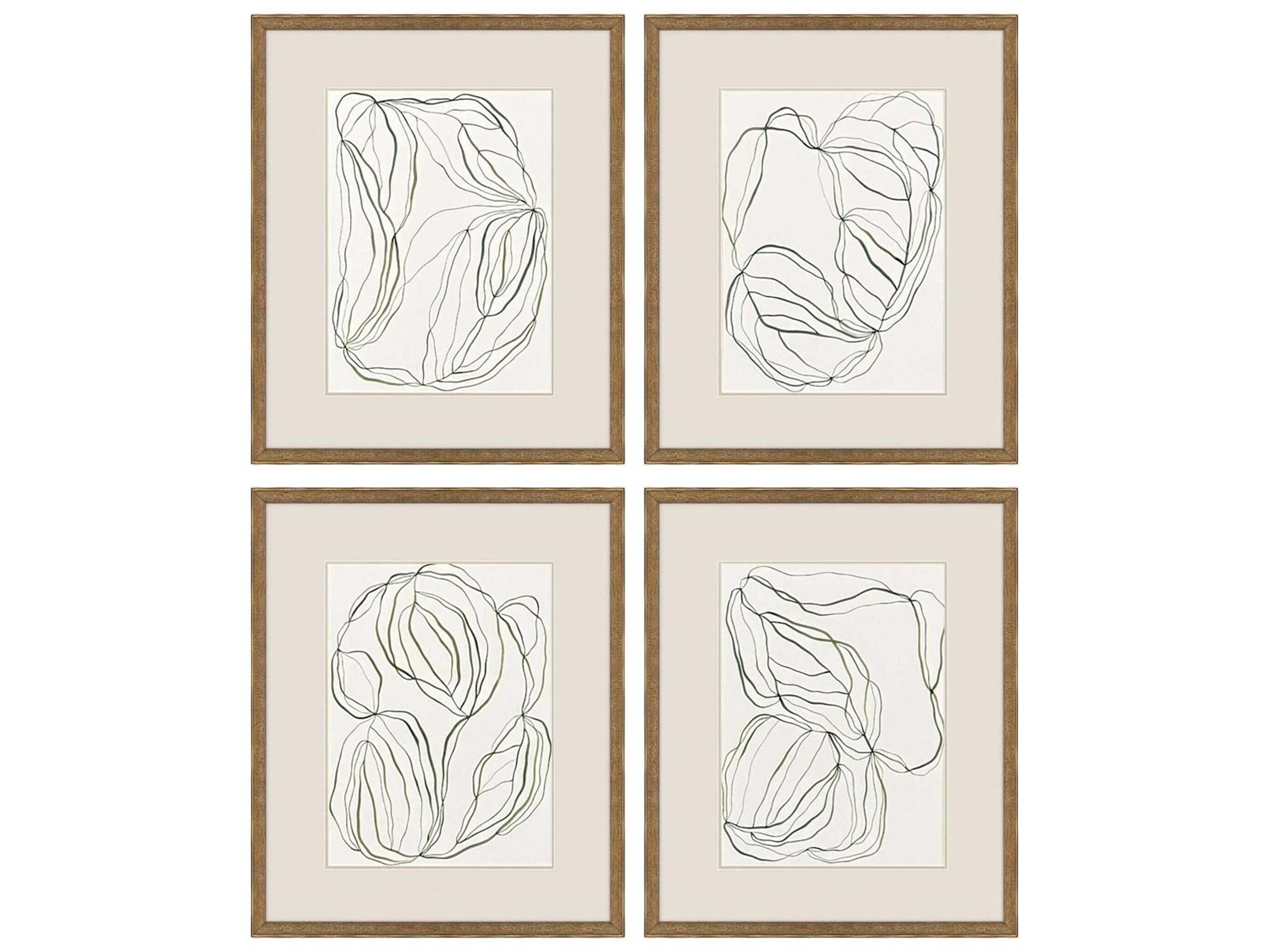 Paragon Abstract Linear Composition Wall Art Set of 4