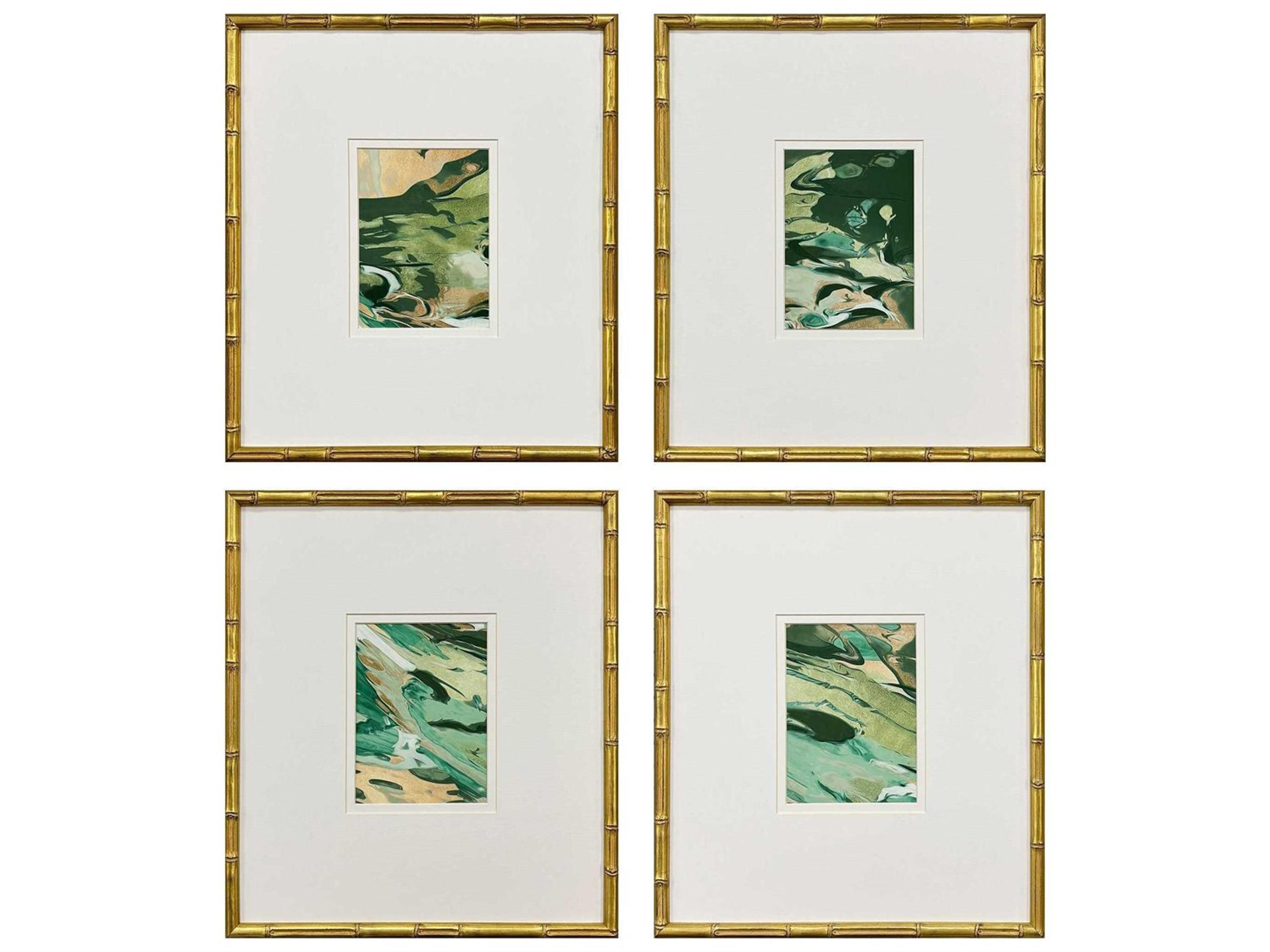 Paragon Abstract Verdant Fusion Wall Art Set of 4