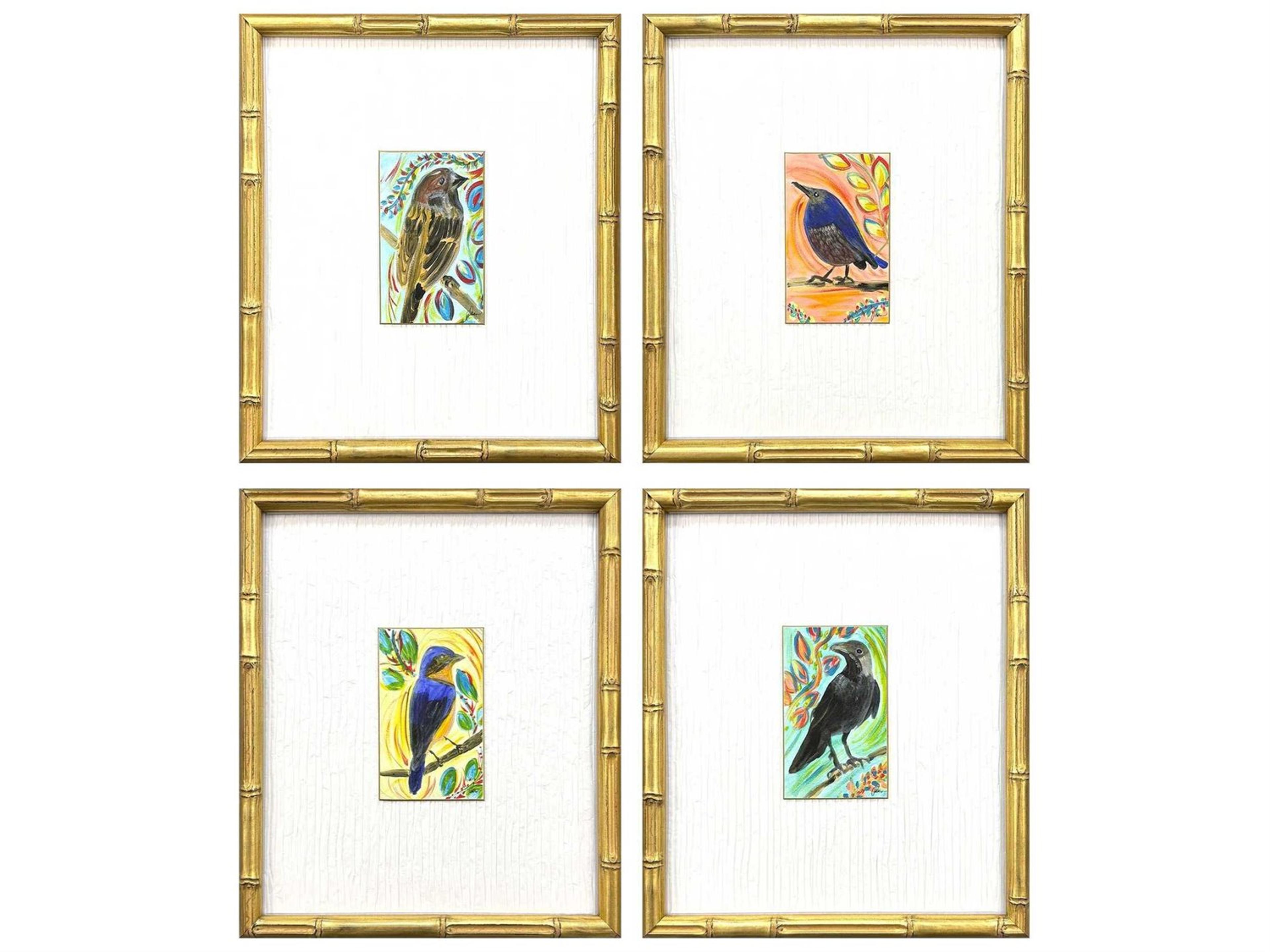 Paragon Animals Sassy Birds Wall Art Set of 4