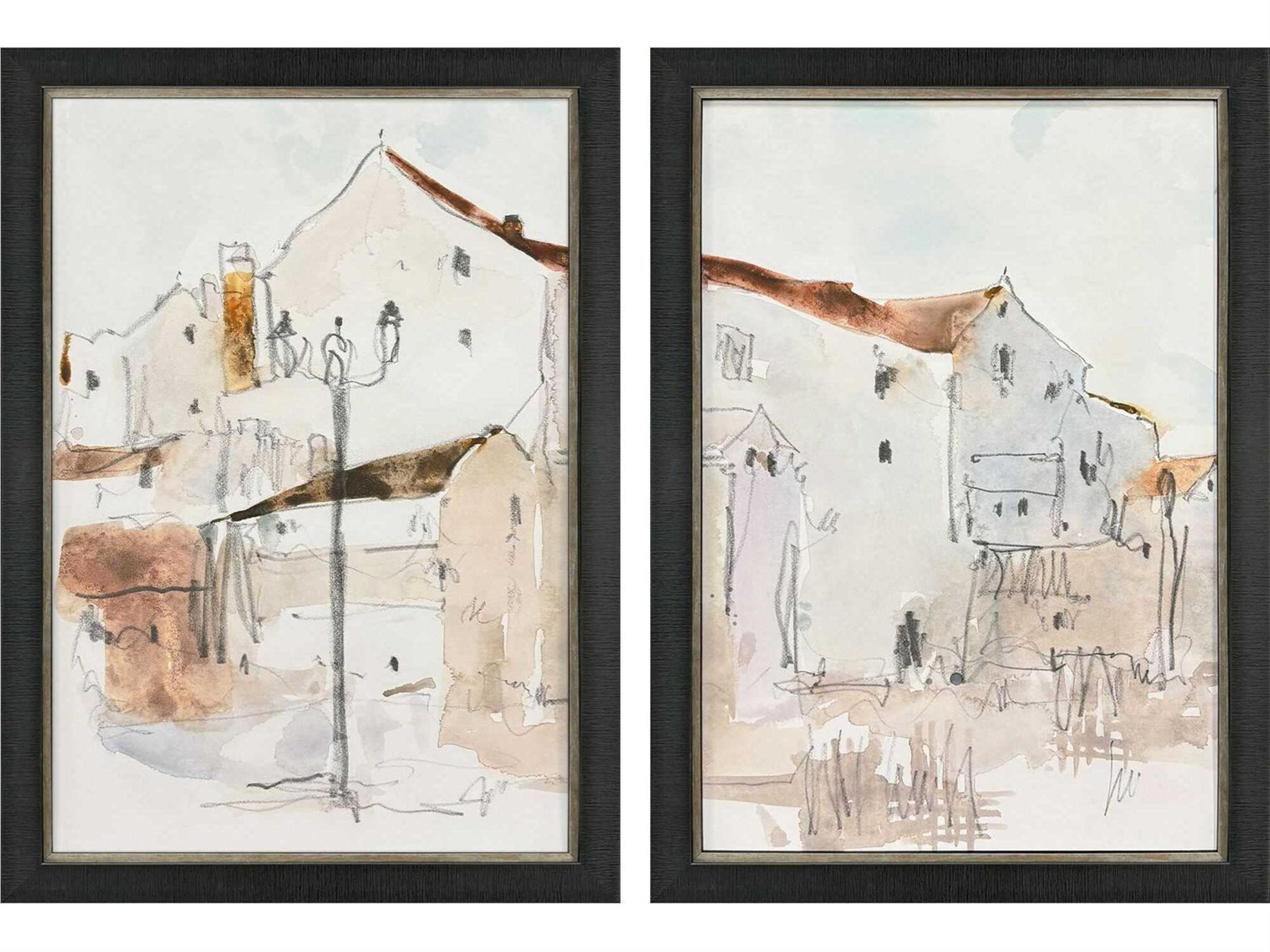 Paragon Scenic Frigiliana Sketch Wall Art Set of 2