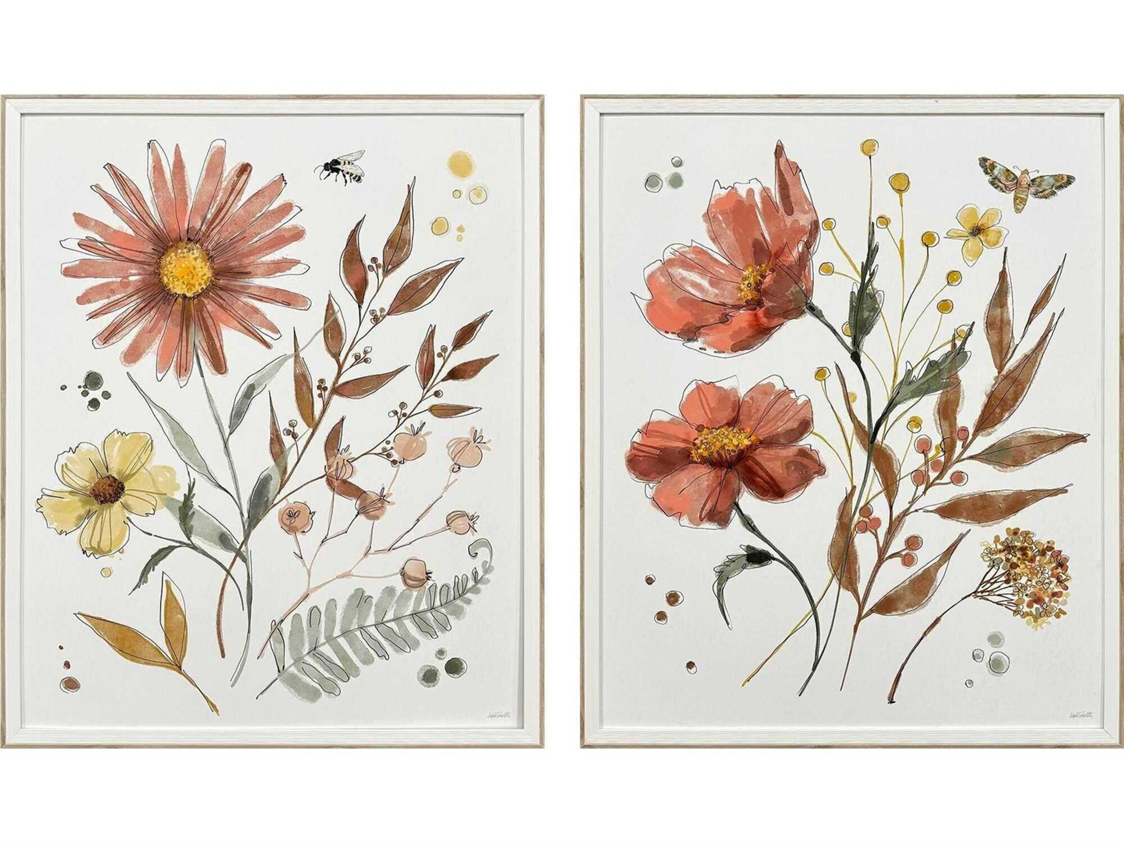 Paragon Florals Full Bloom-I Wall Art Set of 2