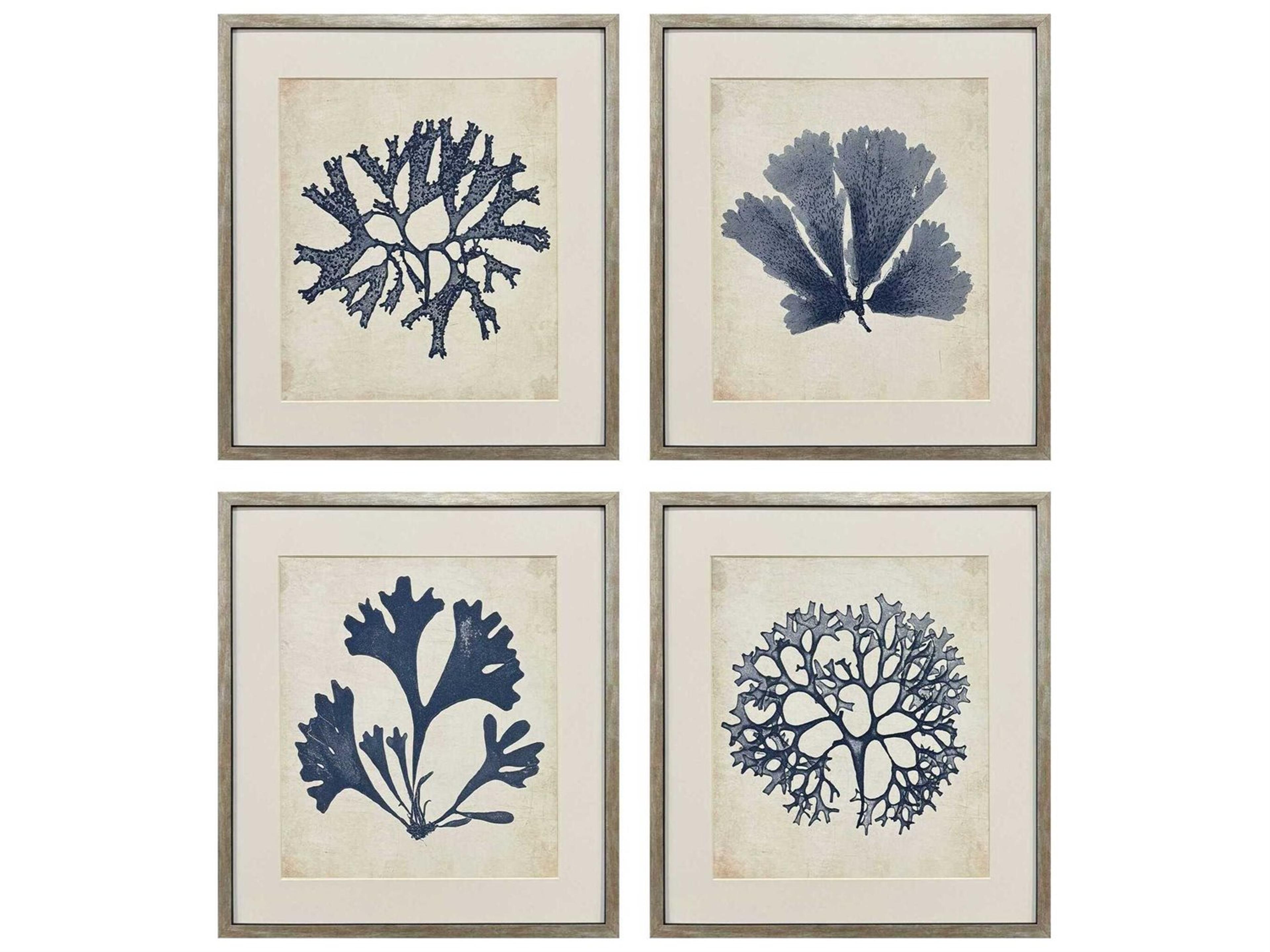 Paragon Naturals Indigo Sea Life Wall Art Set of 4