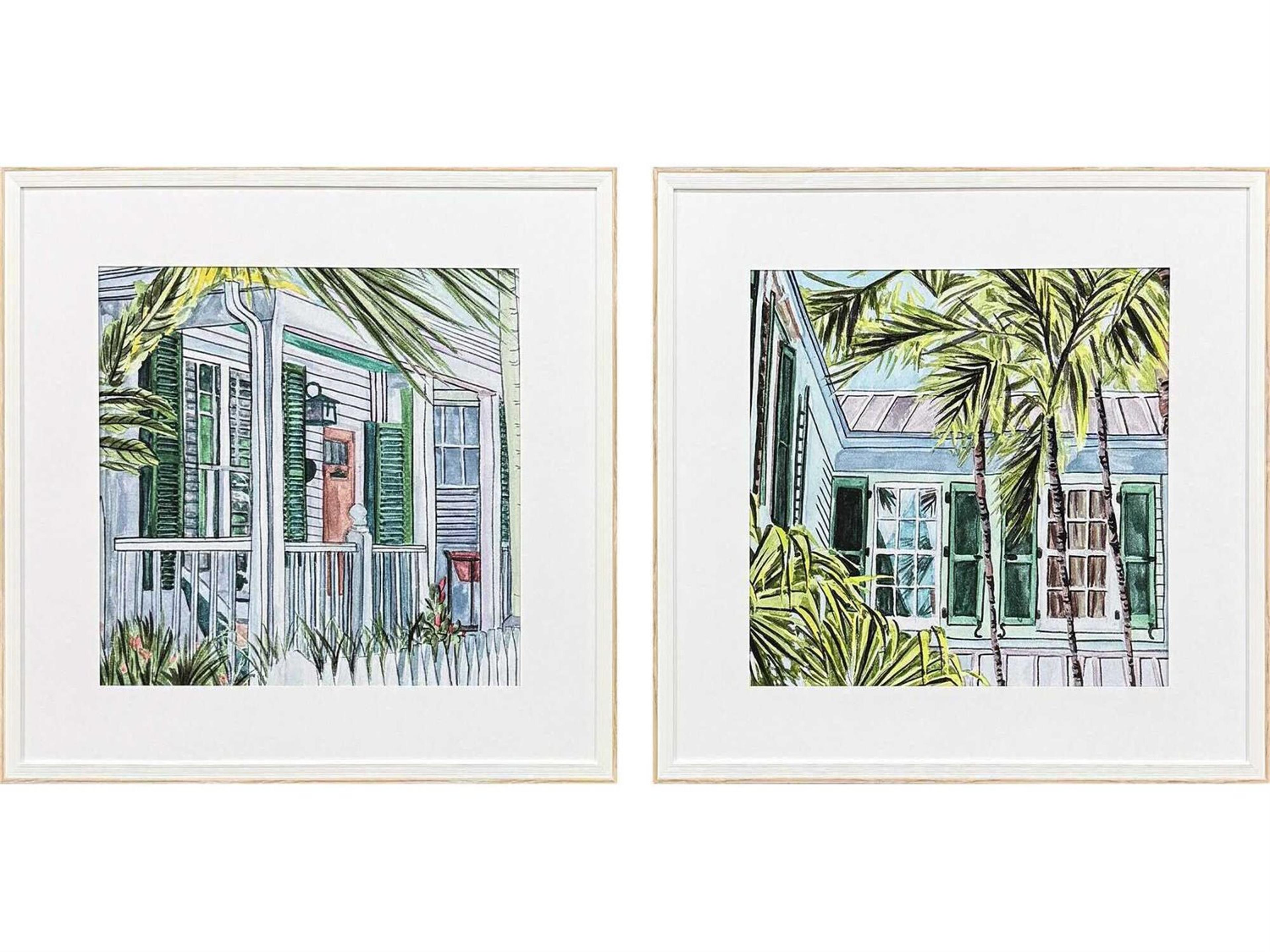 Paragon Scenic Palm House-II Wall Art Set of 2