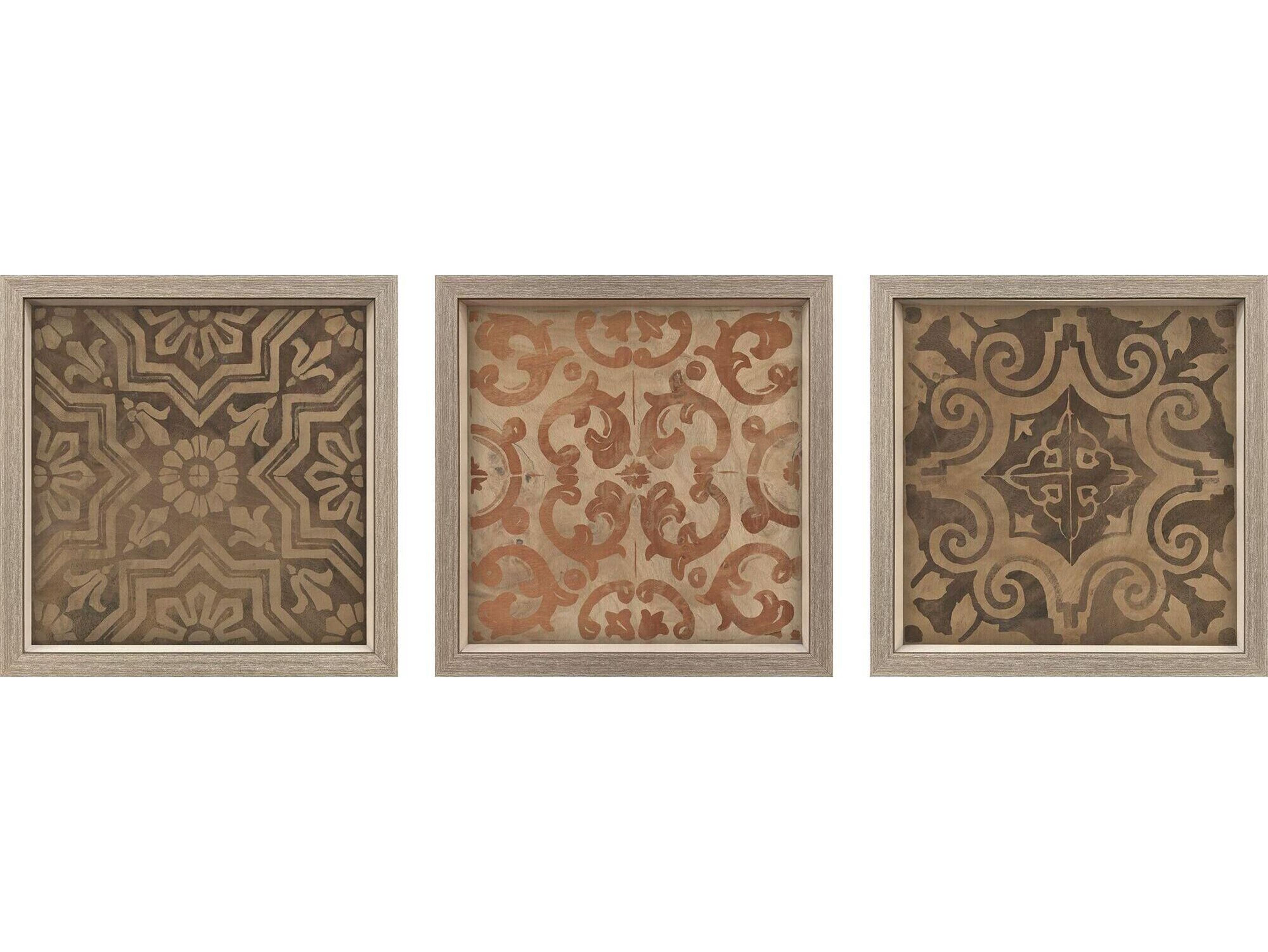 Paragon Wood Inlay I Wall Art - Set of 3