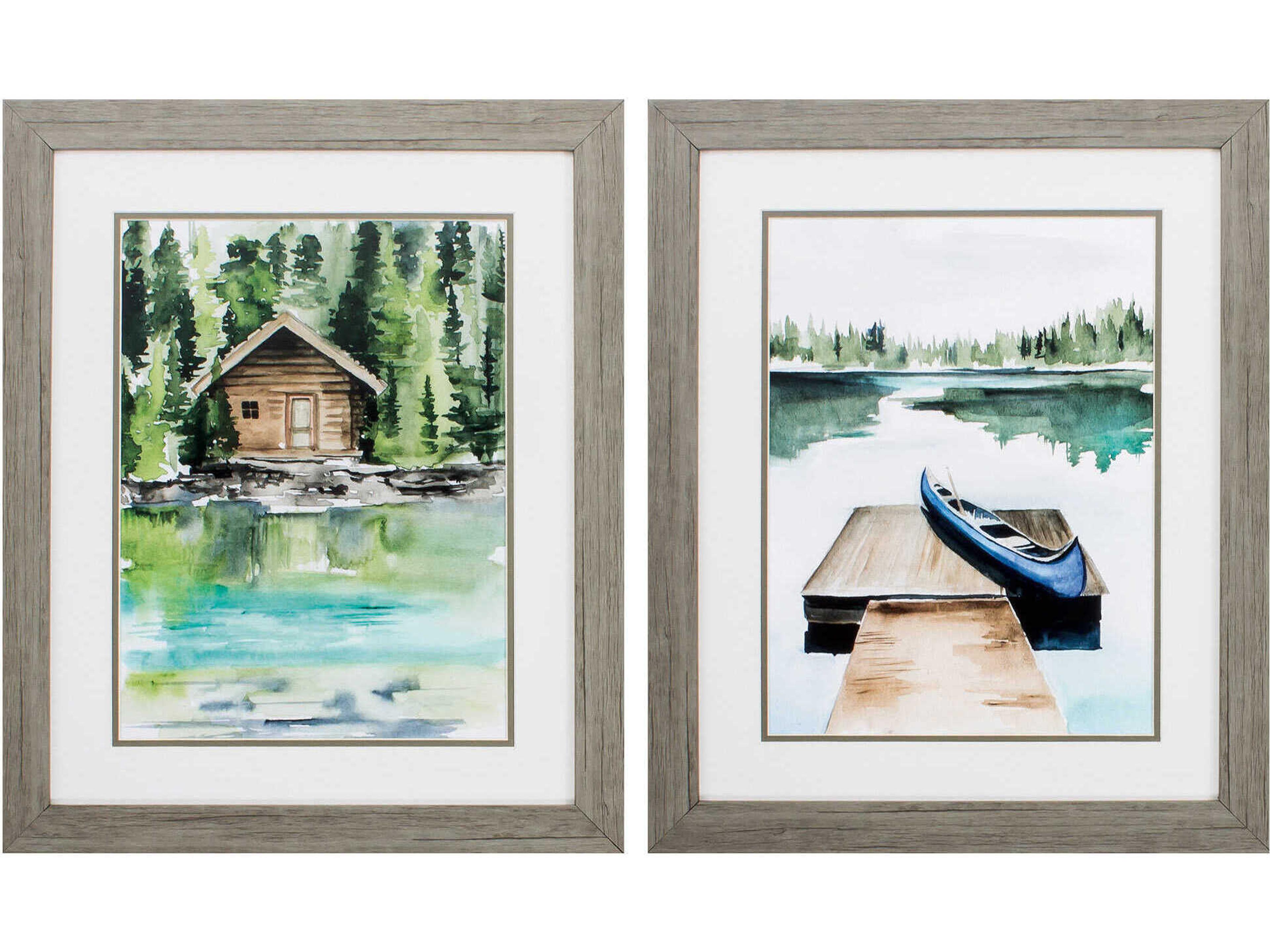 Paragon Waterside Lake Views Wall Art Set of 2
