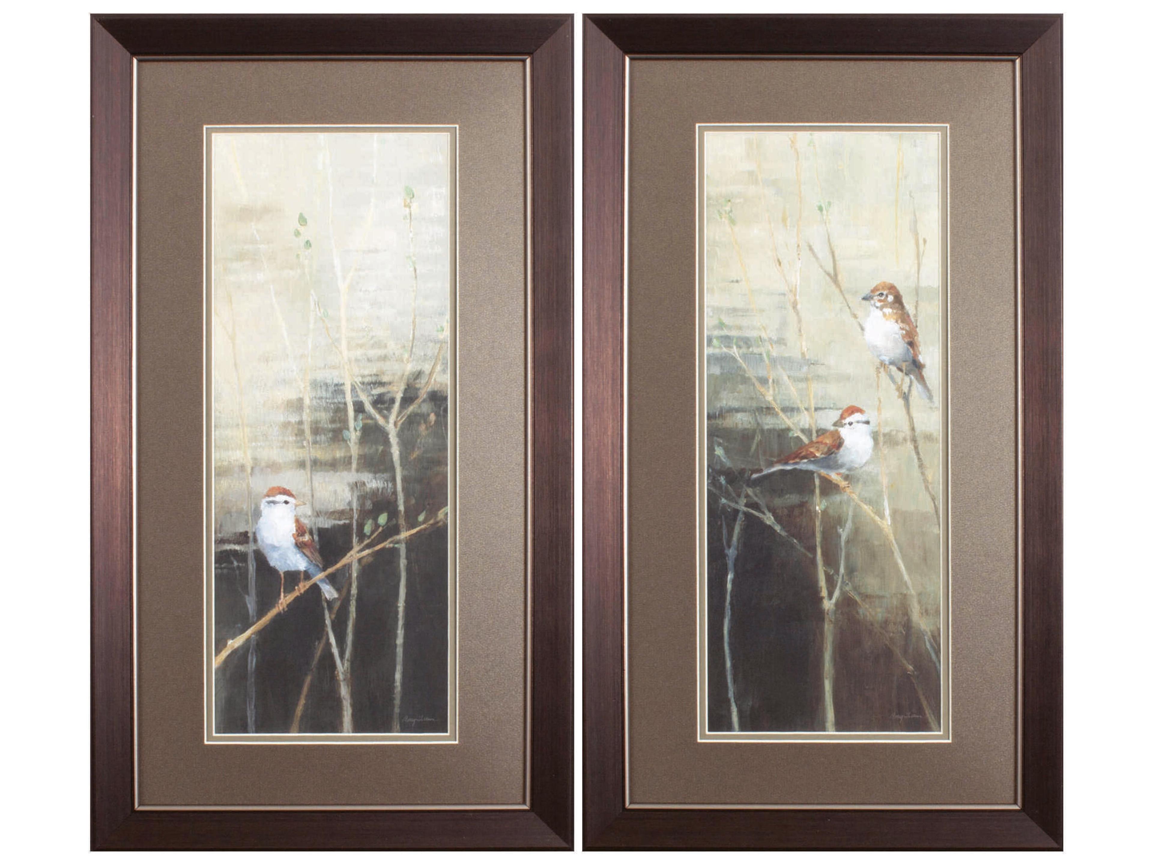 Paragon Florals Sparrows Dusk Wall Art Set of 2