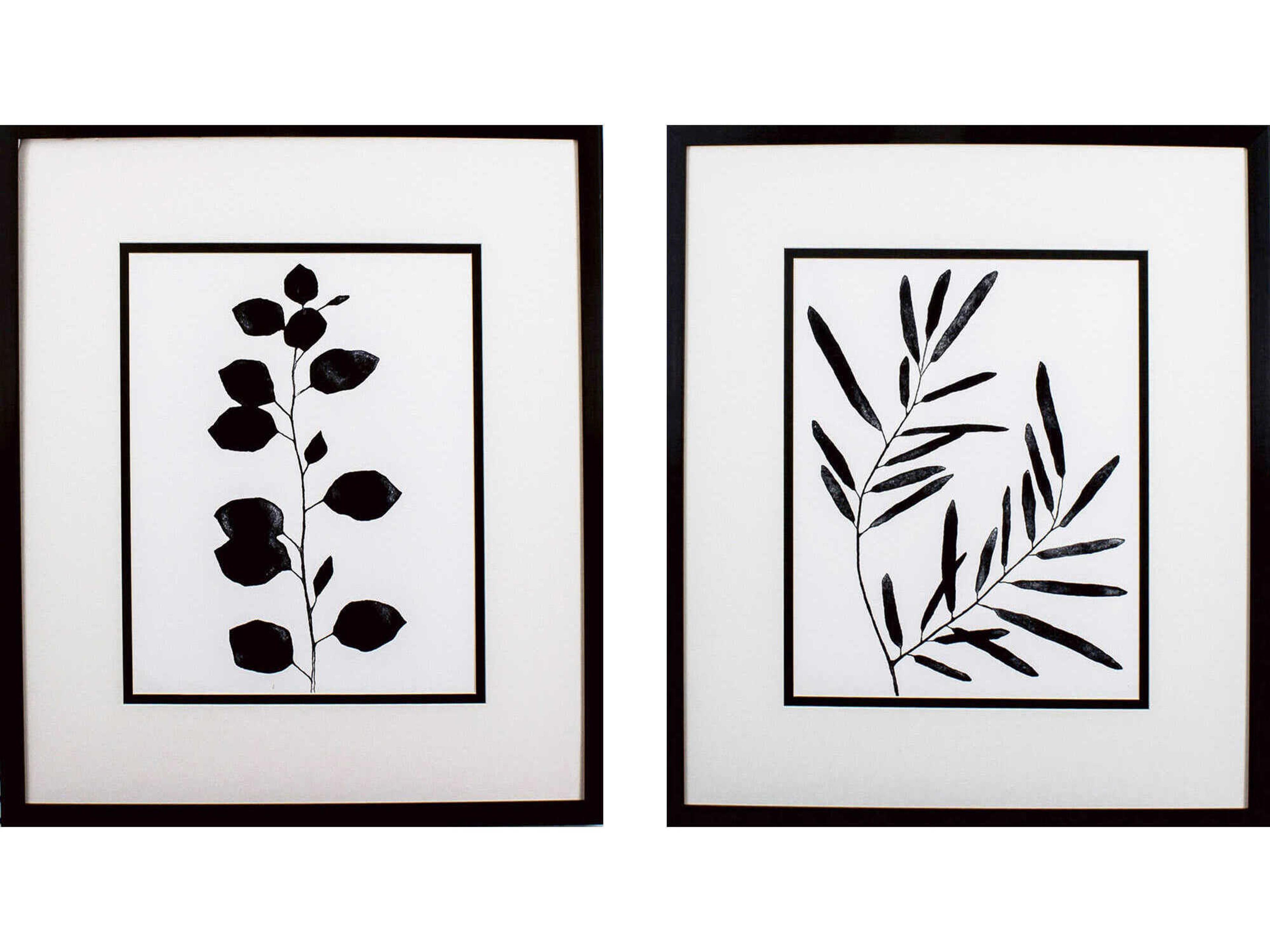 Paragon Florals Leaf Imprint Wall Art Set of 2