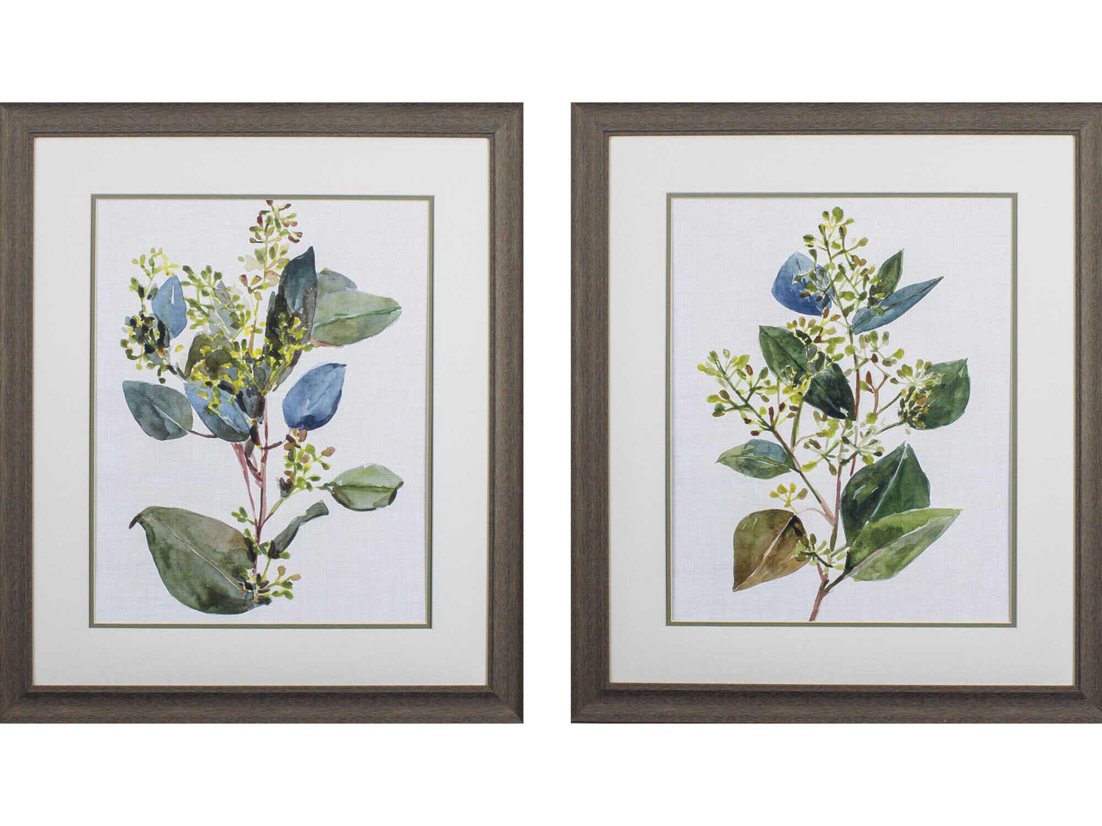 Paragon Florals Seeded Eucalyptus Wall Art Set of 2