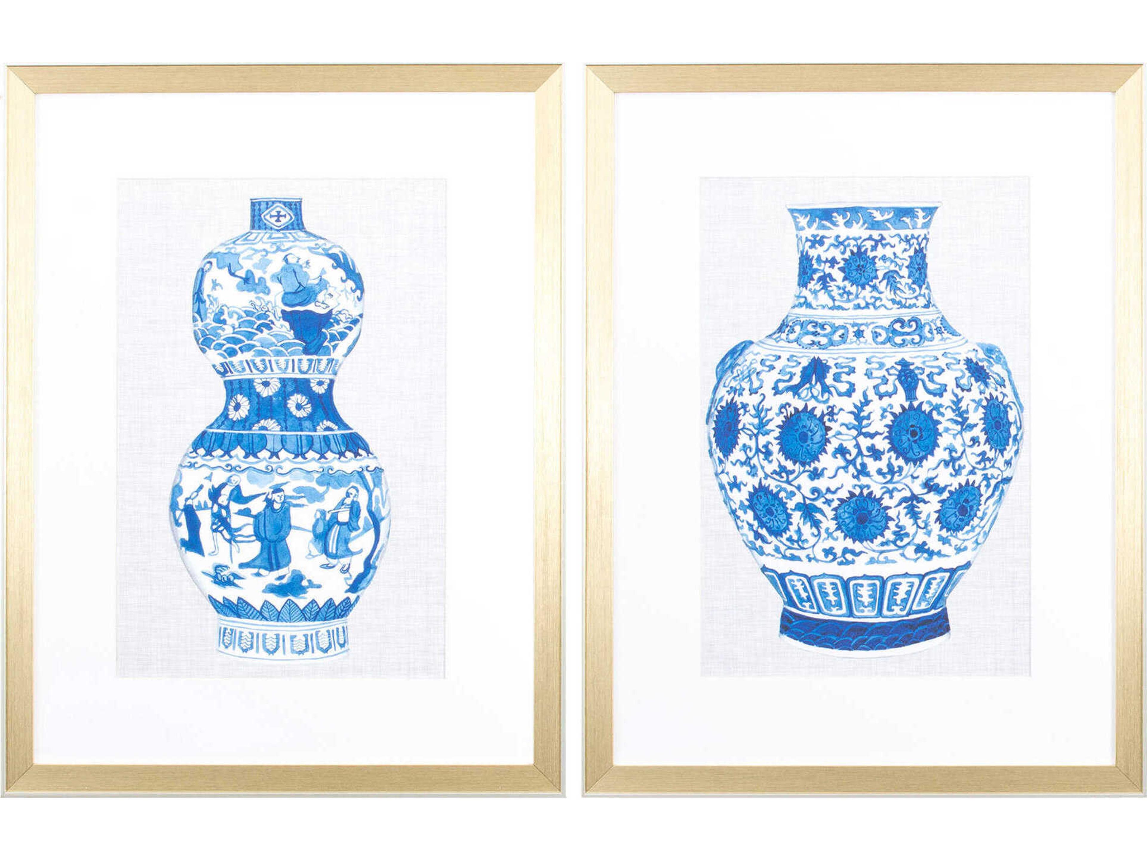 Paragon Florals Ming Vase-B Wall Art Set of 2