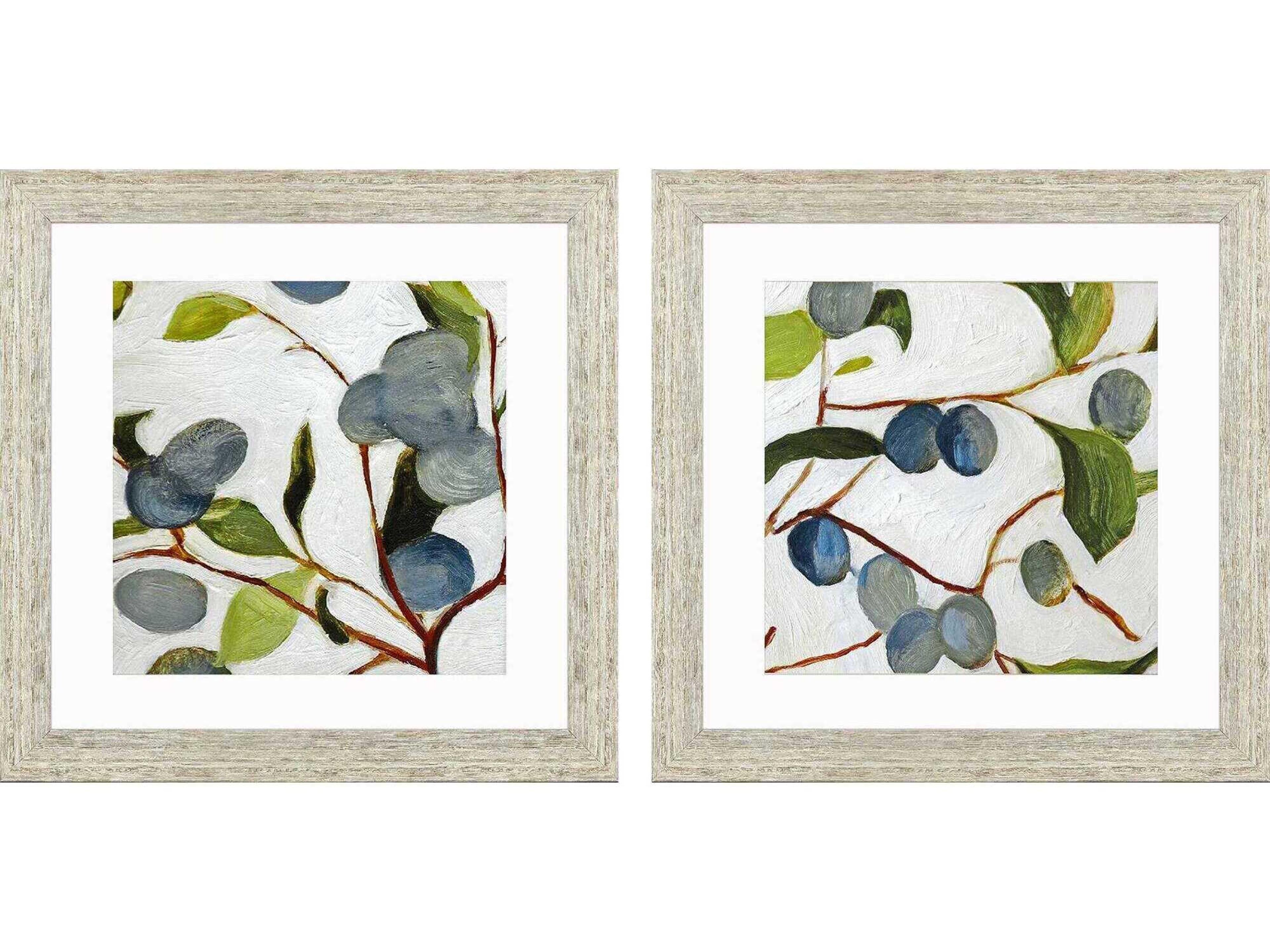 Paragon Florals Olive Branches-II Wall Art Set of 2
