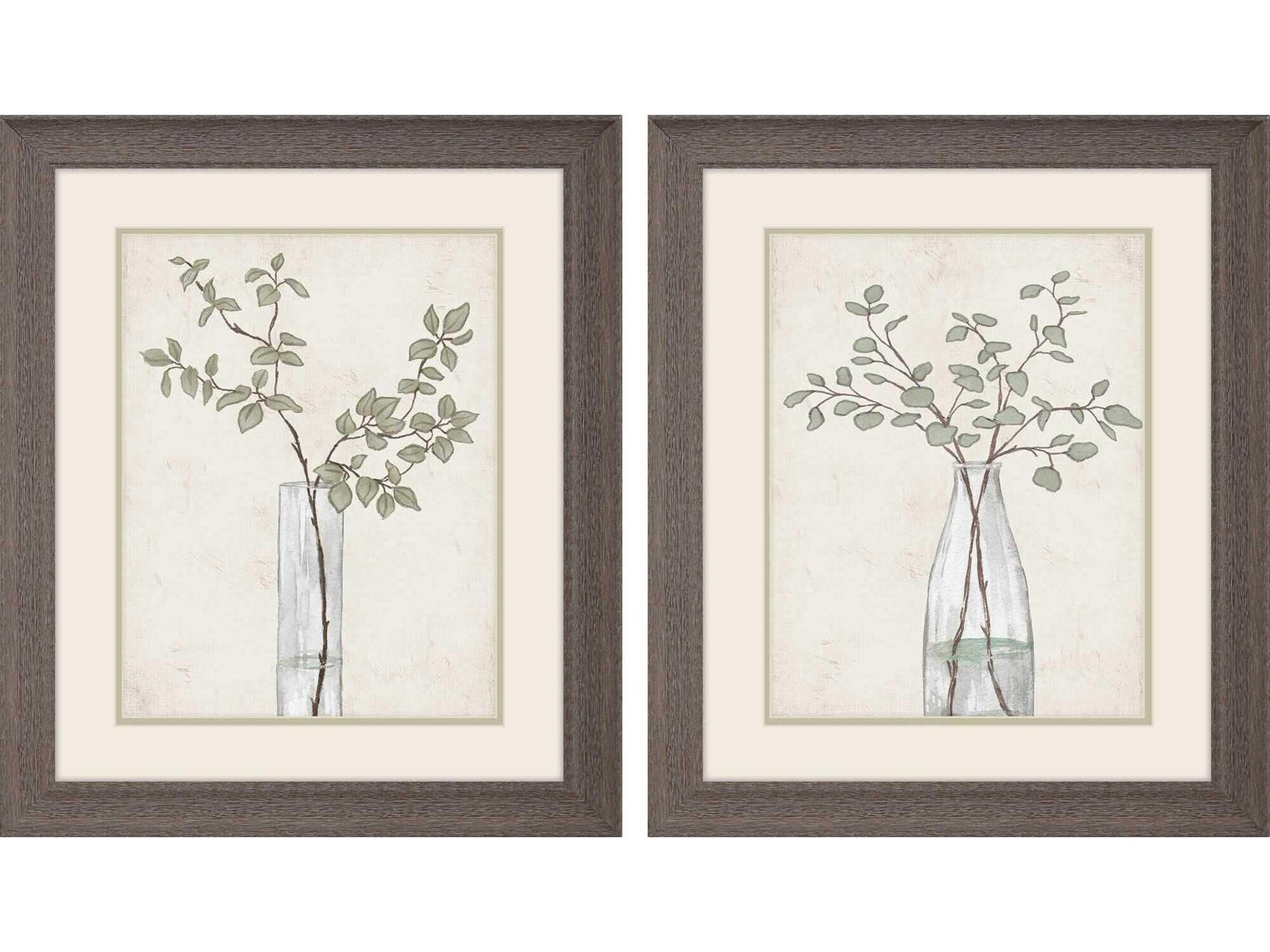 Paragon Florals Serenity Leaves Wall Art Set of 2