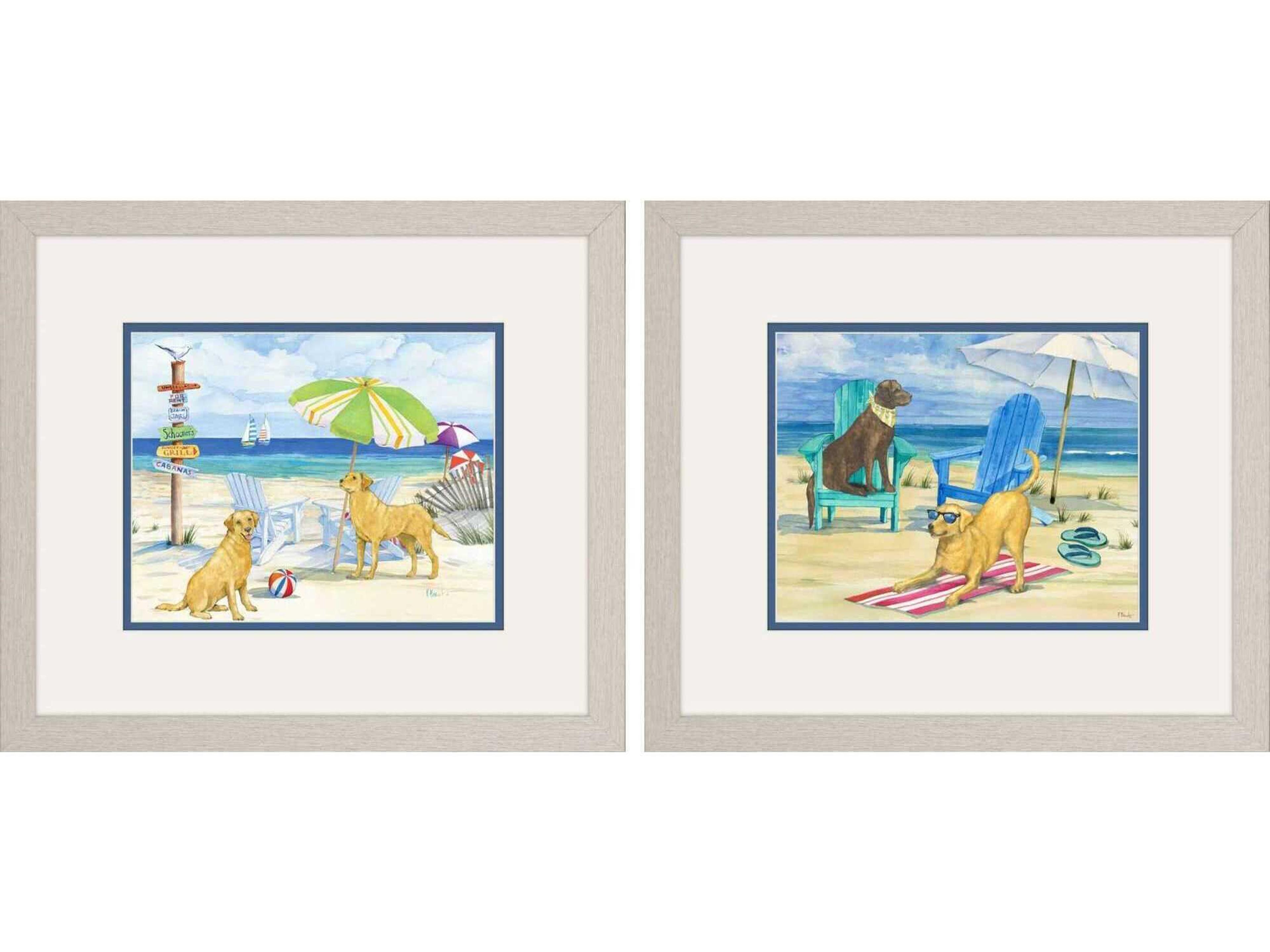 Paragon Dog Beach Day Duo Wall Art Set of 2