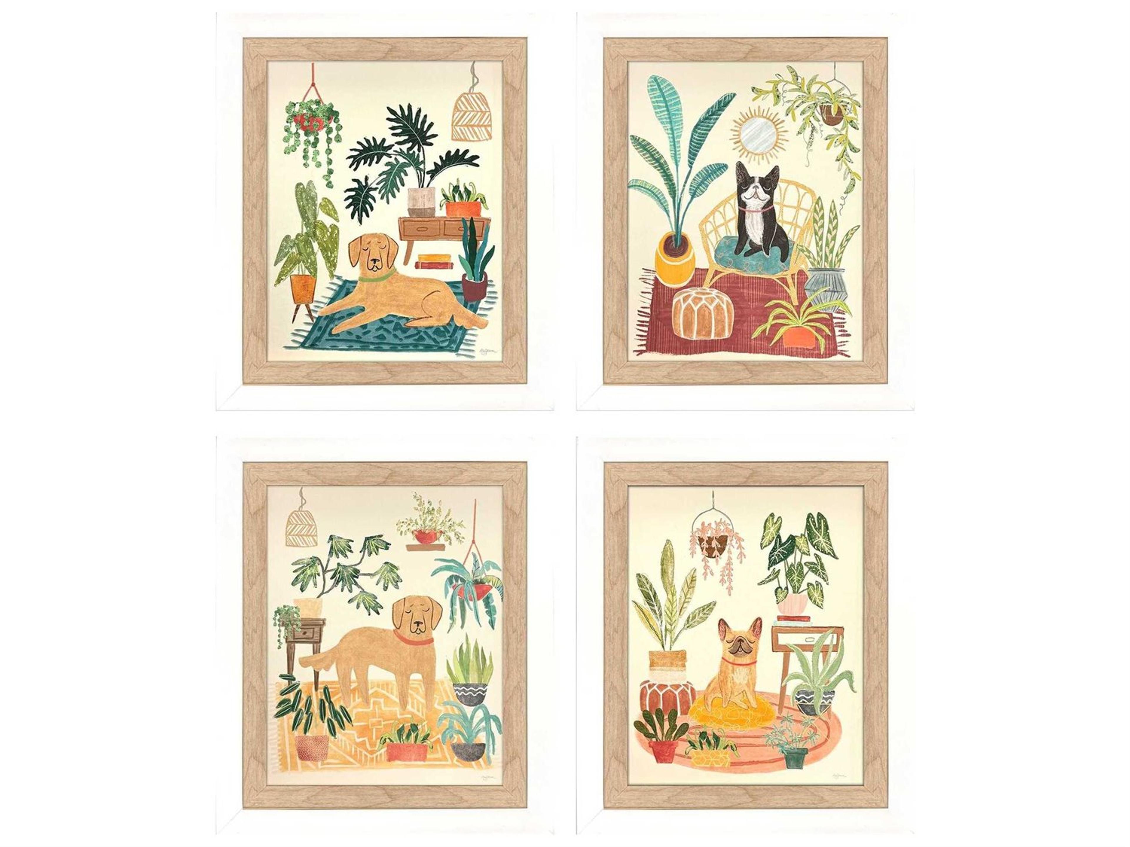 Paragon Animals Urban Jungle Dogs Wall Art Set of 4