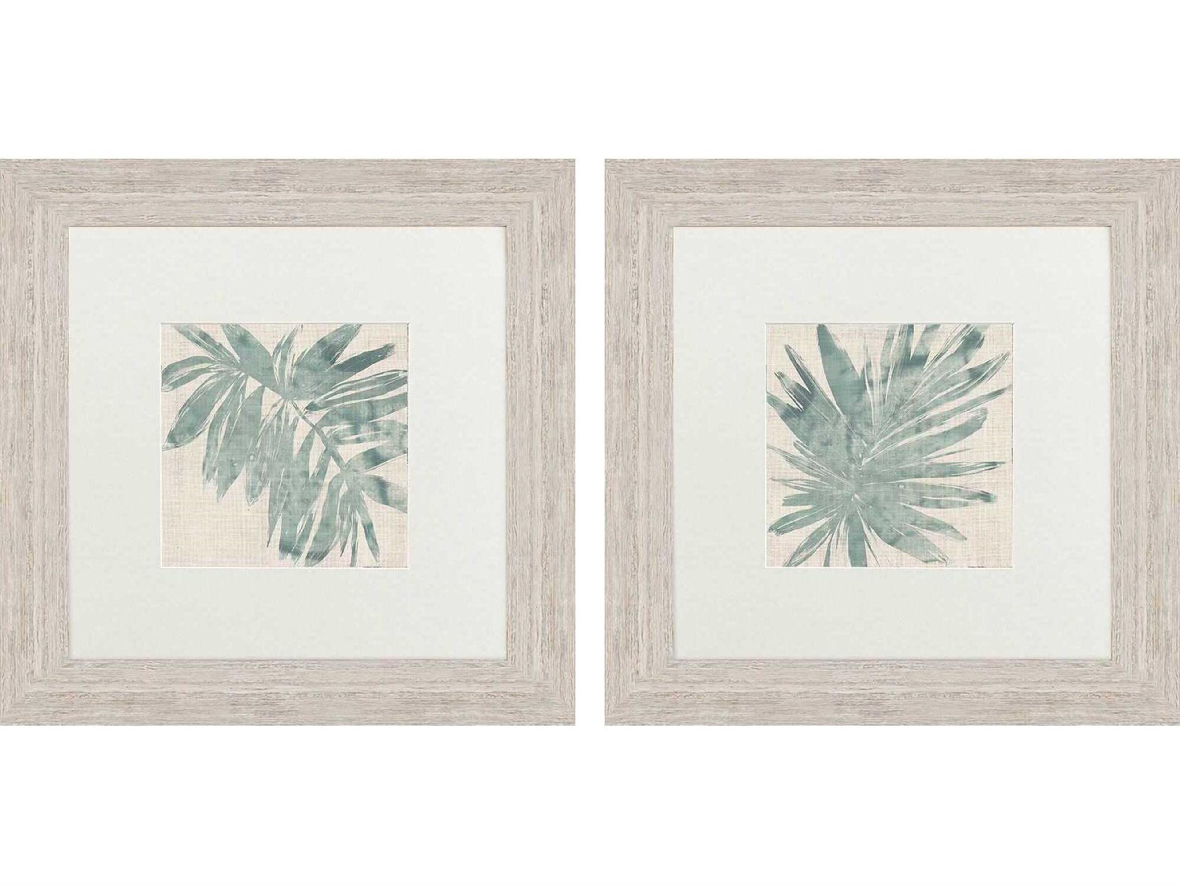 Paragon Florals Burlap Ocean Palm-I Wall Art Set of 2