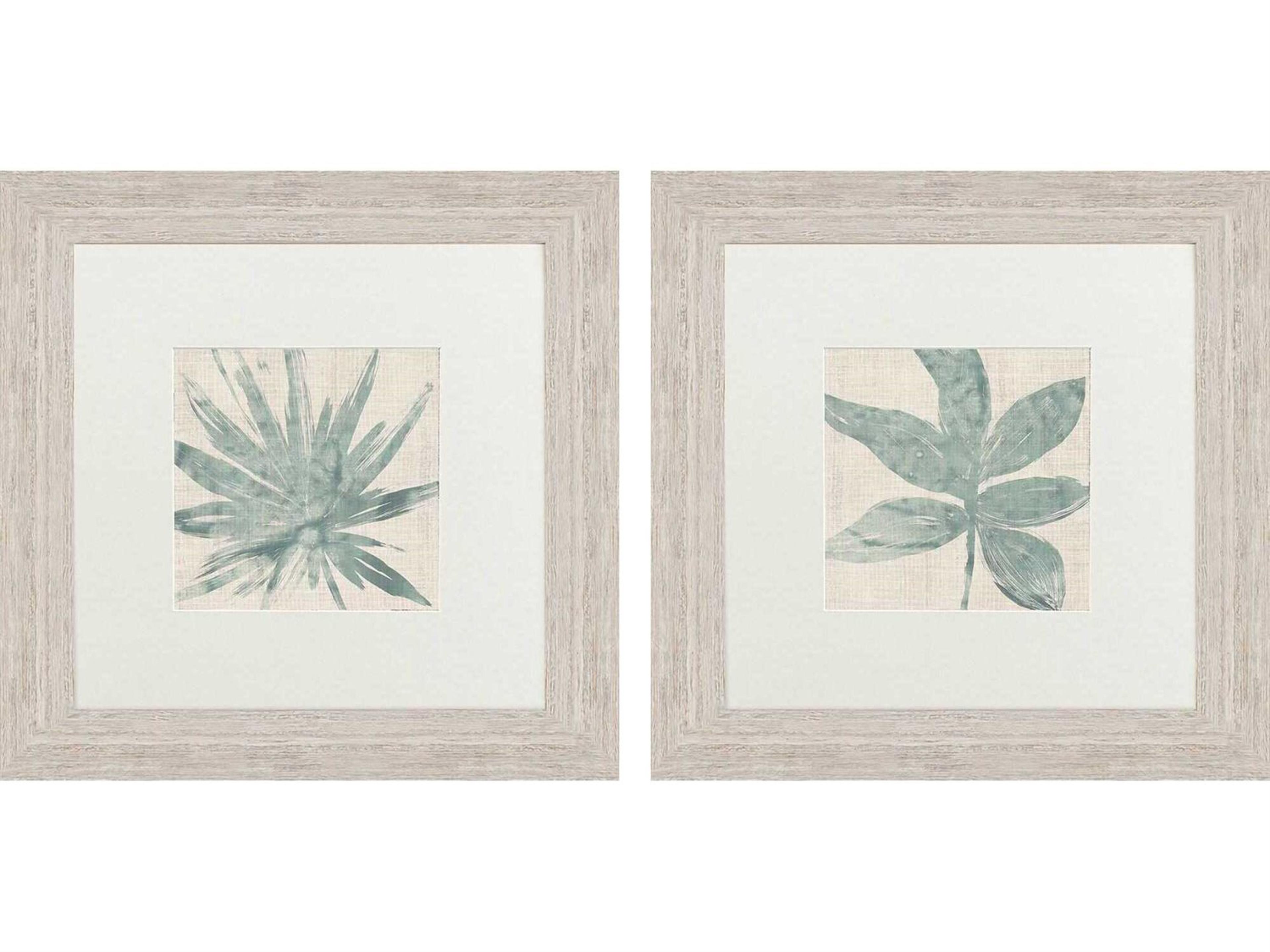 Paragon Florals Burlap Ocean Palm-II Wall Art Set of 2