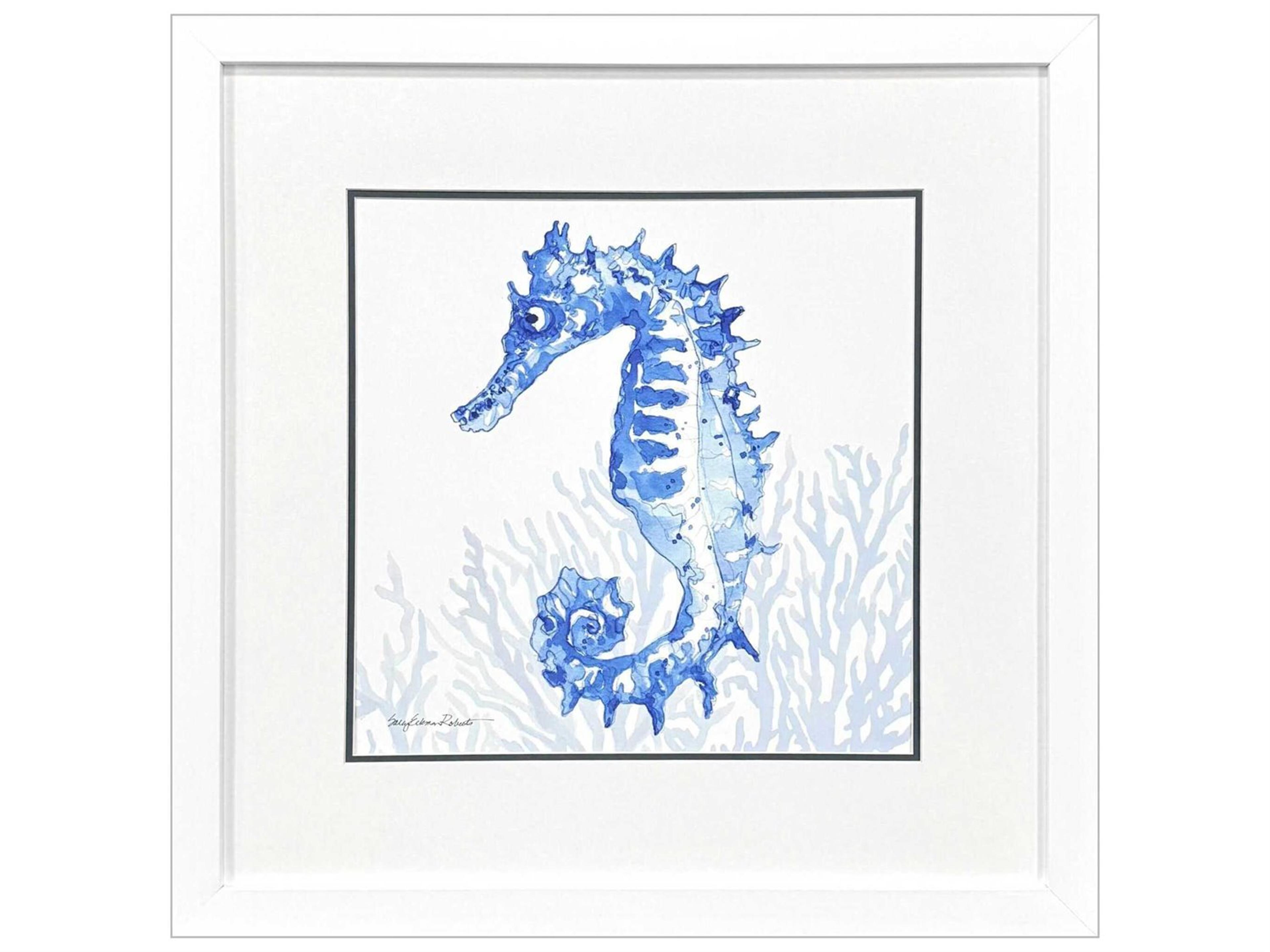 Paragon Animals Indigo Ocean Seahorse Wall Art