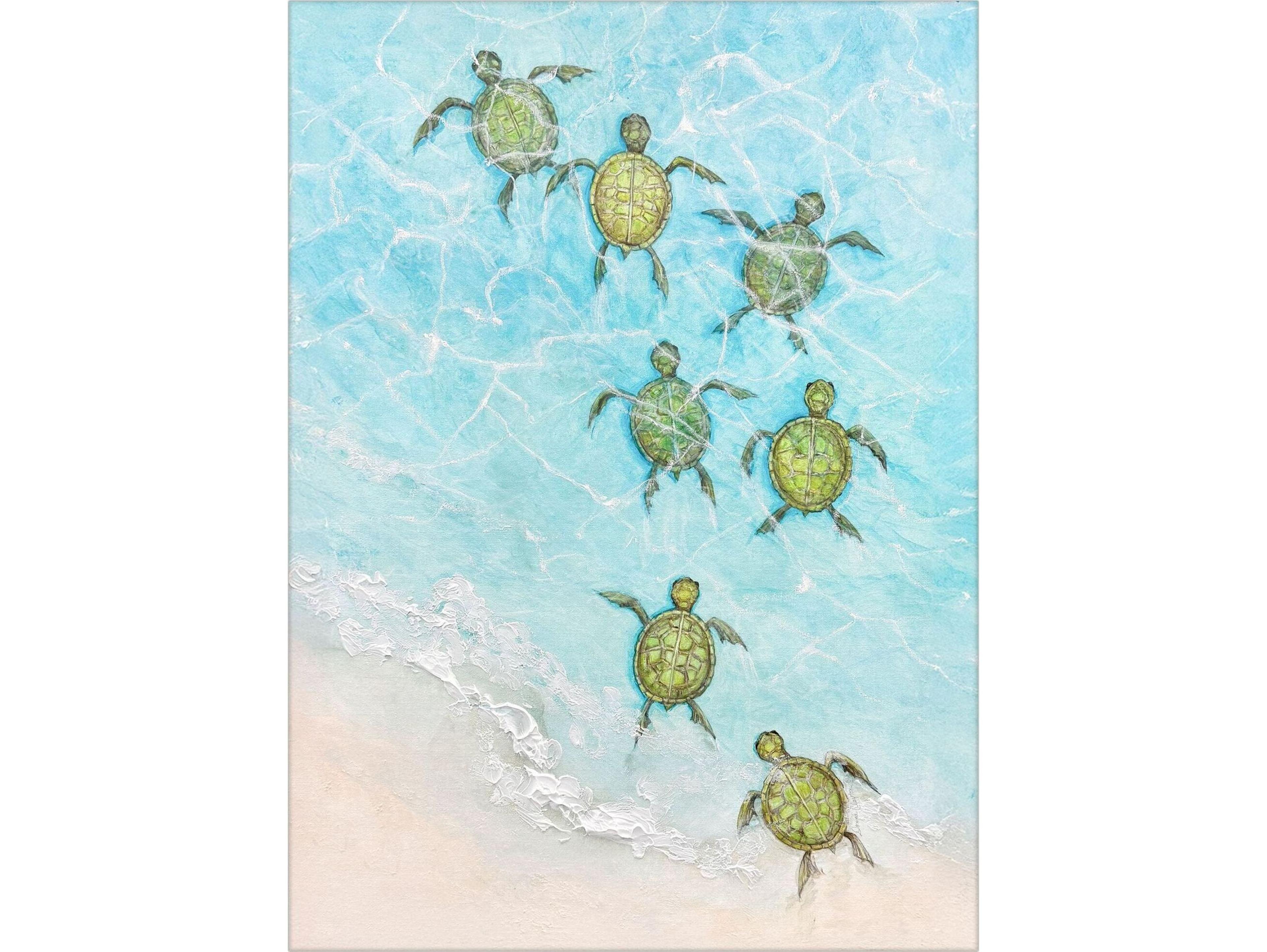 Paragon Swimming Turtles II Canvas Wall Art