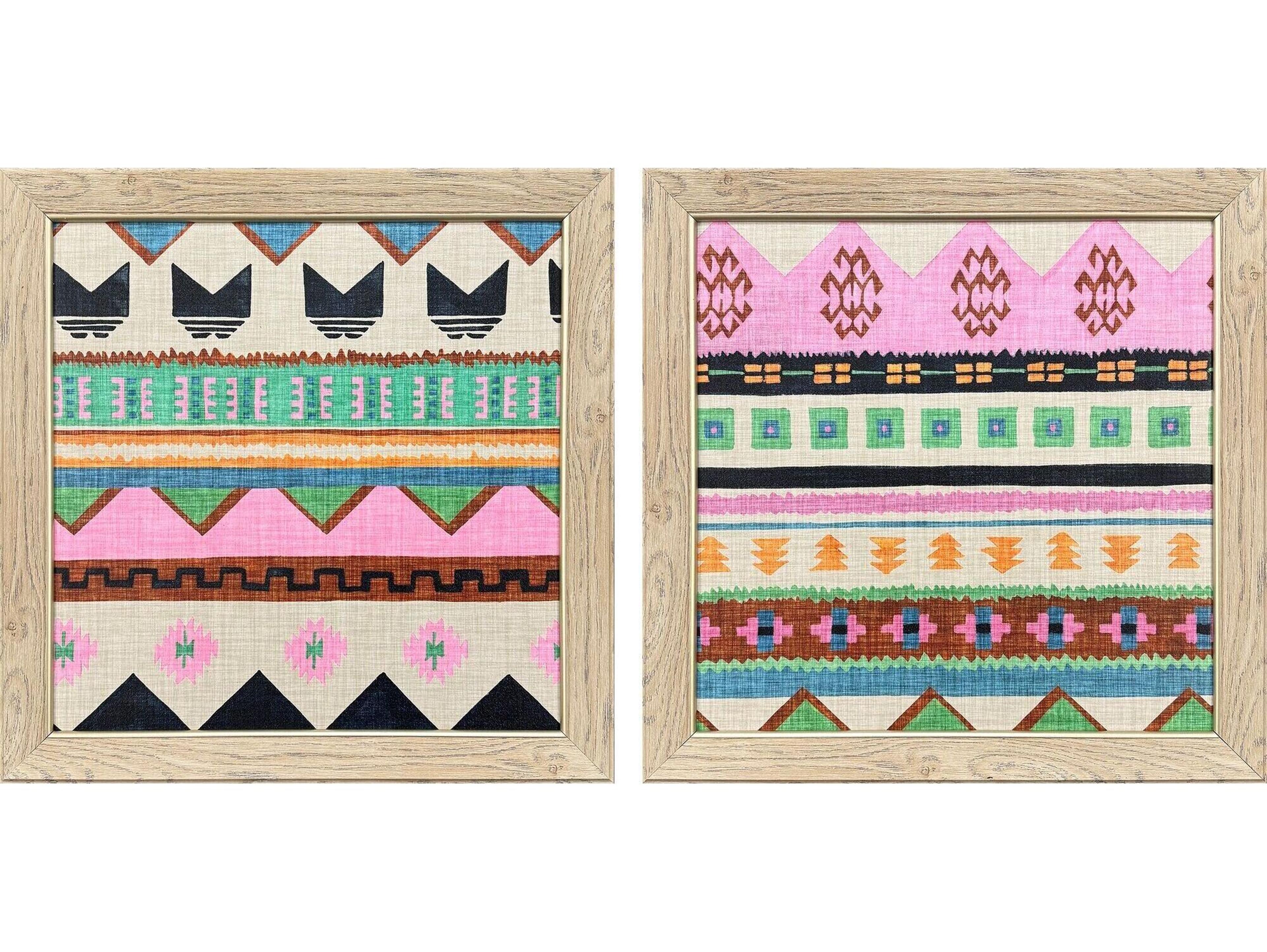 Paragon Tessellation Patterns Non-Glass Framed Art - Set of 2