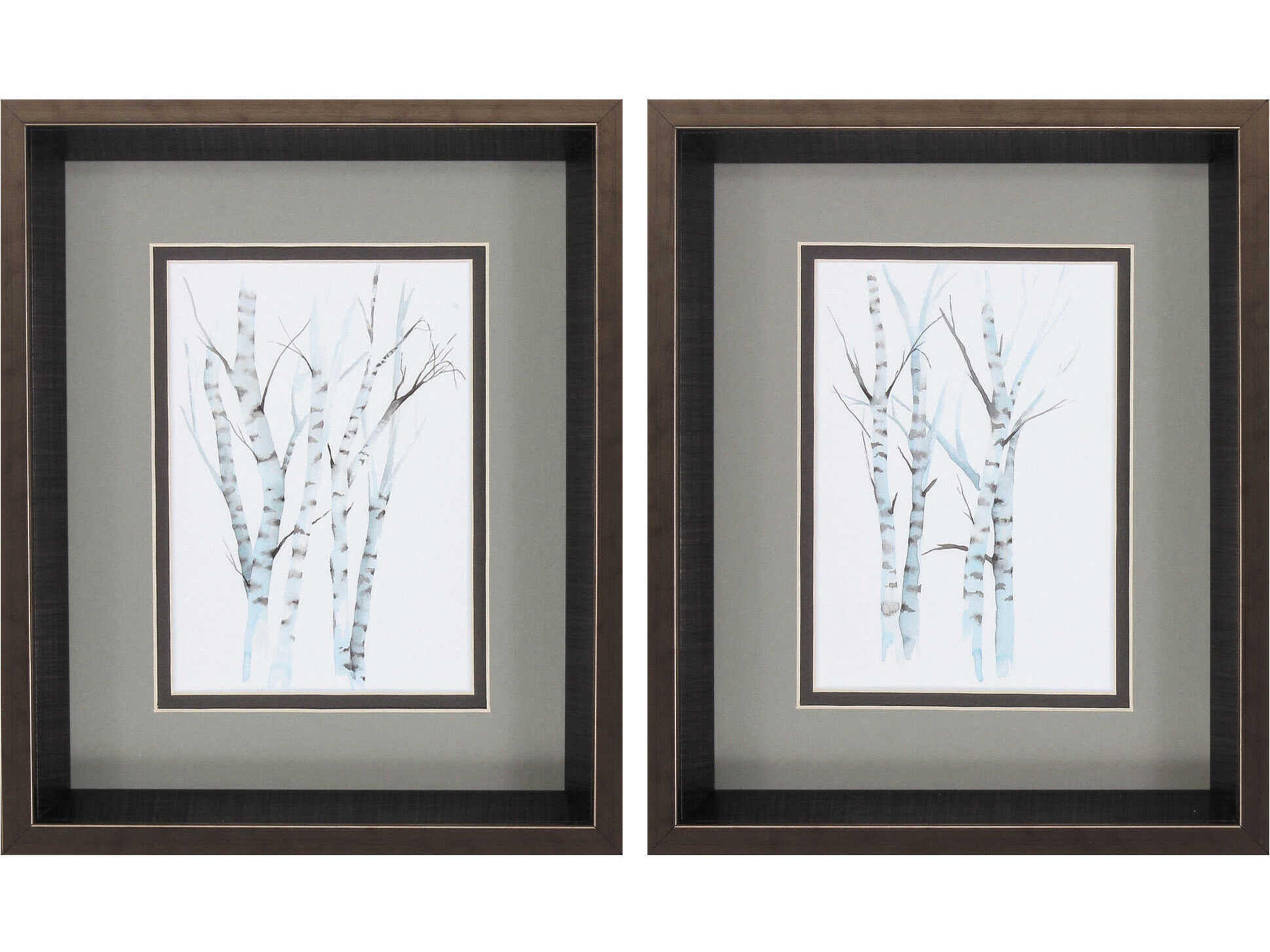 Paragon Landscapes Aquarelle Birches Wall Art Set of 2