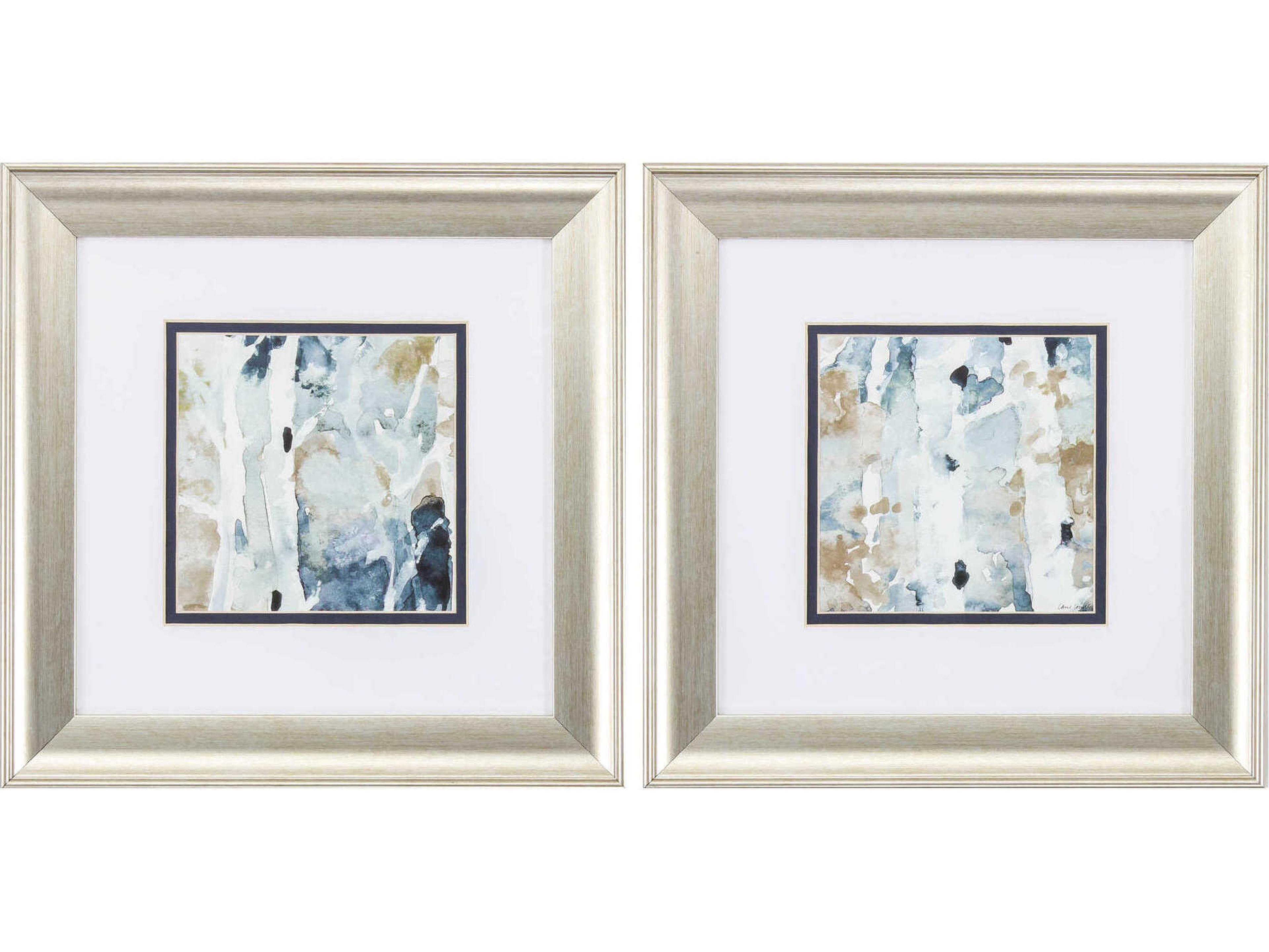 Paragon Abstract Blue Watercolor Wall Art Set of 2