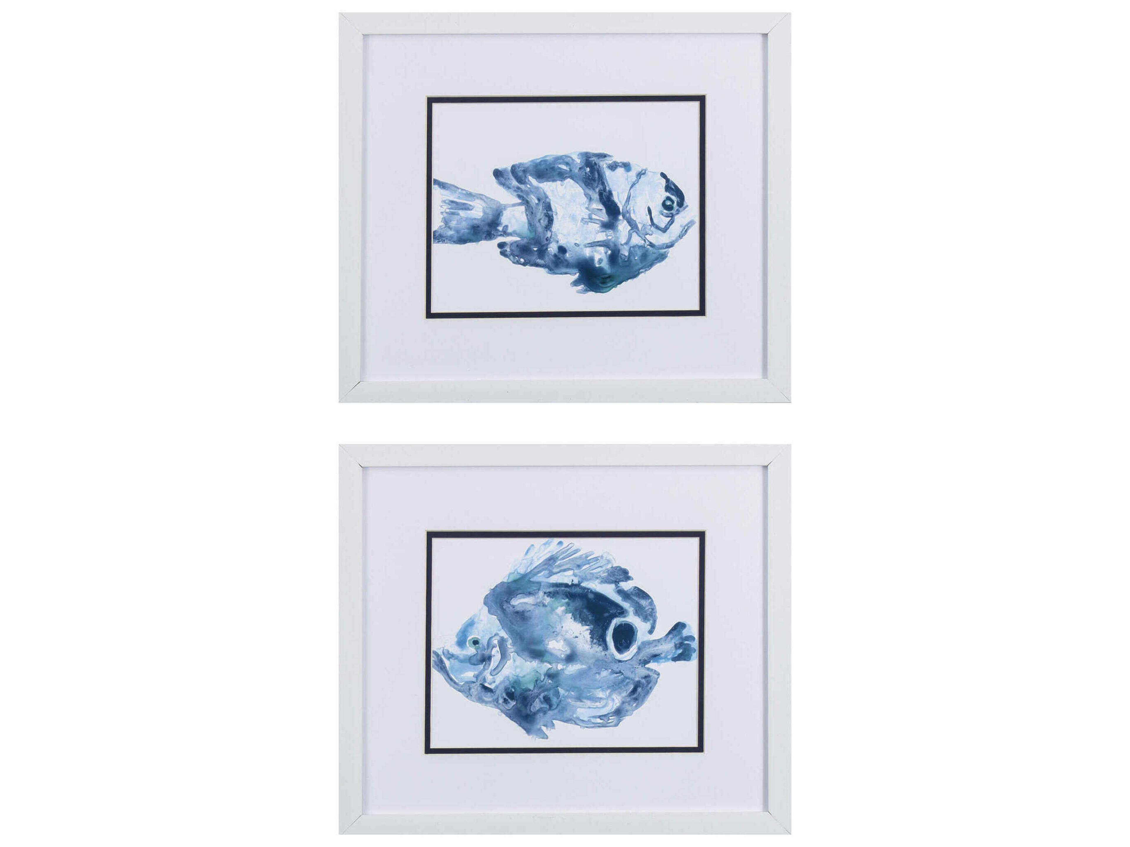 Paragon Waterside Blue Ocean Fish-B Wall Art Set of 2