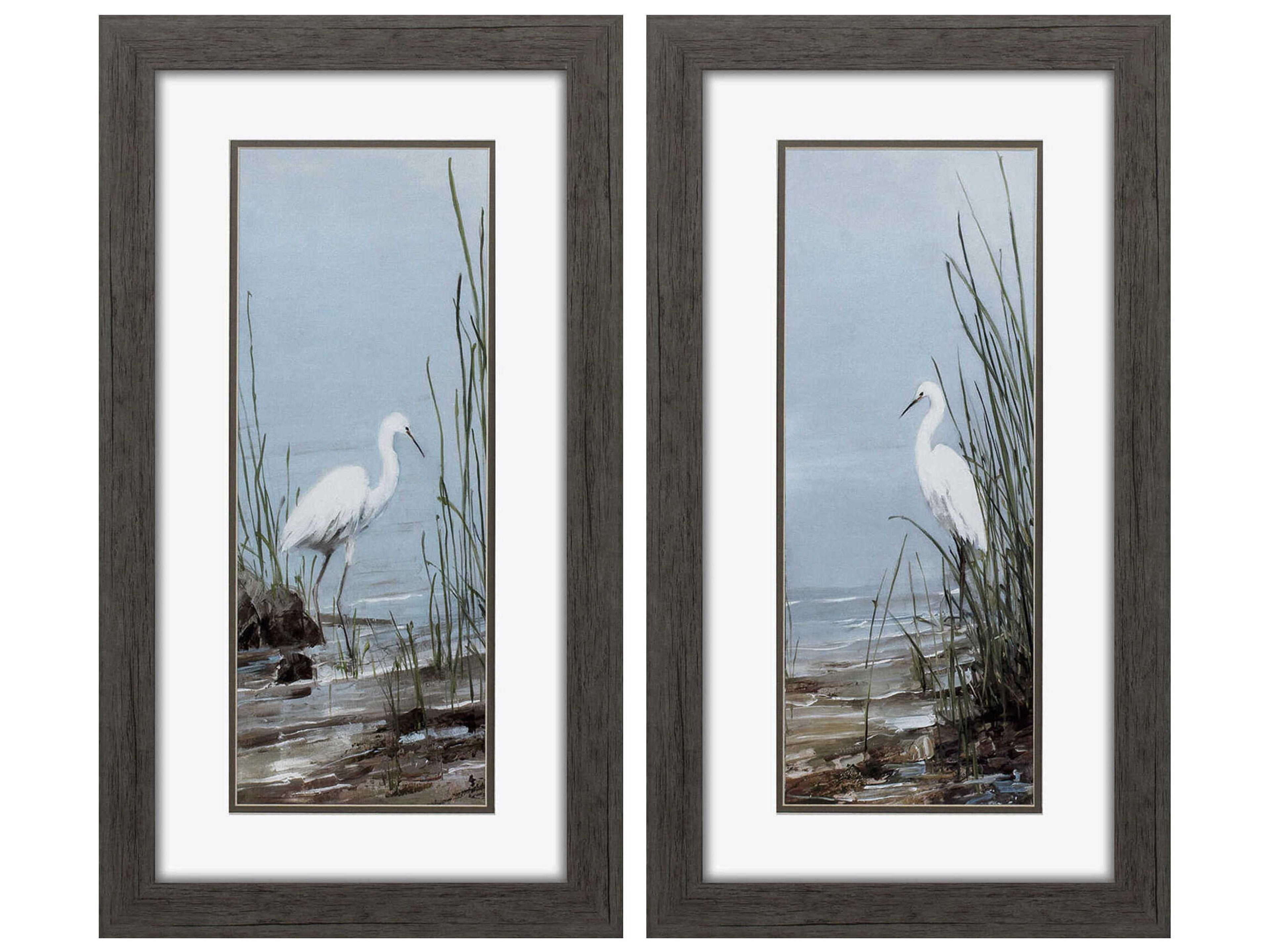 Paragon Waterside Island Egret Wall Art Set of 2
