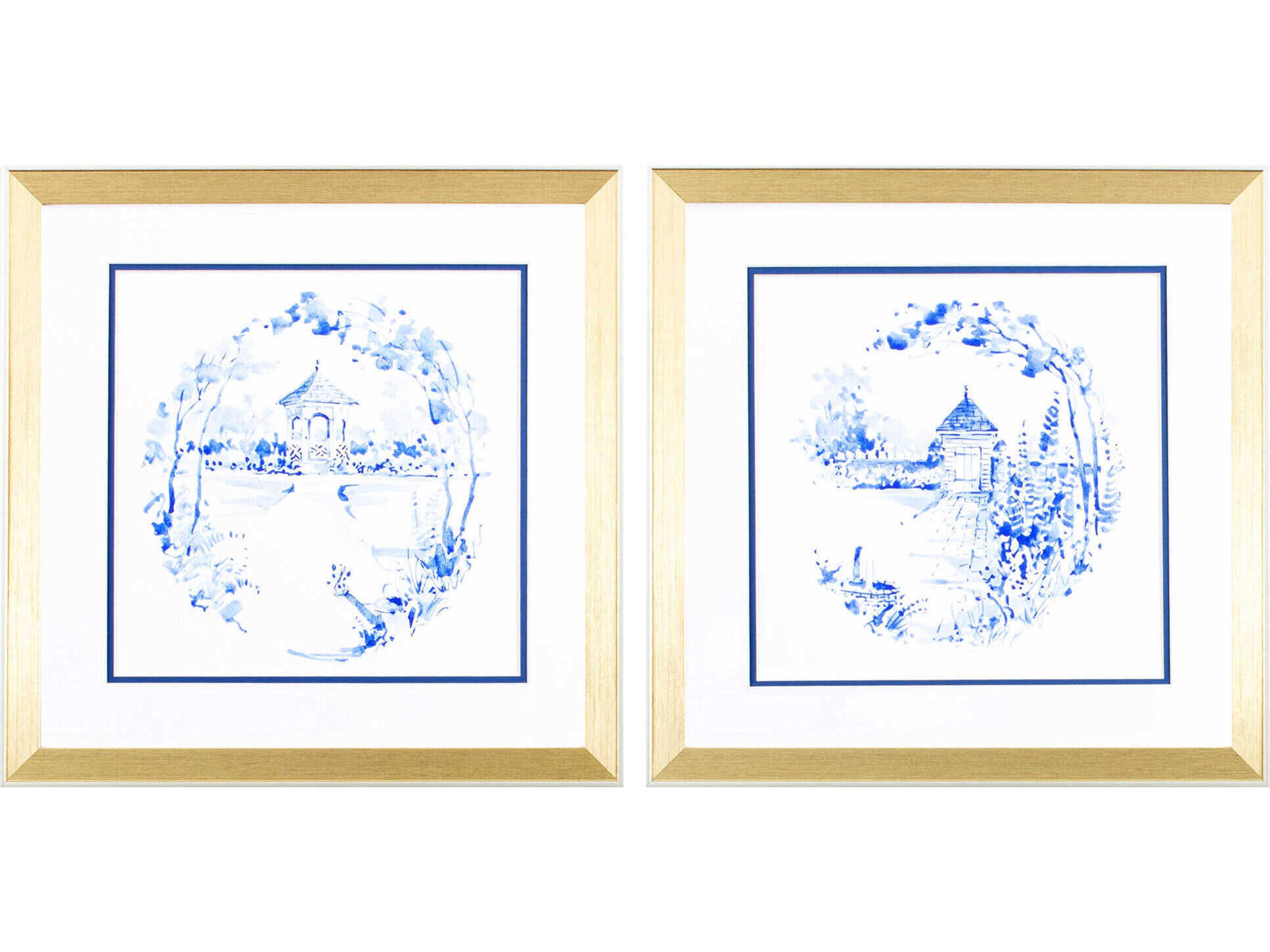 Paragon Florals Blue Garden Impress-A Wall Art Set of 2